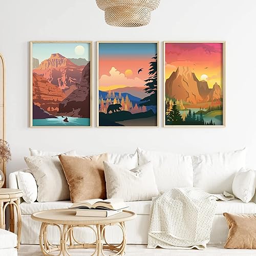 Vista 68 de cupmod Paquete de 6 kits de pintura por números para adultos principiantes, número bohemio acrílico fácil, números de acuarela sobre lienzo sin