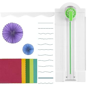 12-Shapes in 1 Craft Paper Edge Cutter,Paper Dial Trimmer Dial Trimmer with Measurements Paper Cutter Machine for Scrapbooking Decorative Wave Edges Cutting Tool Zig Zag Cutting Tool for Photo Card