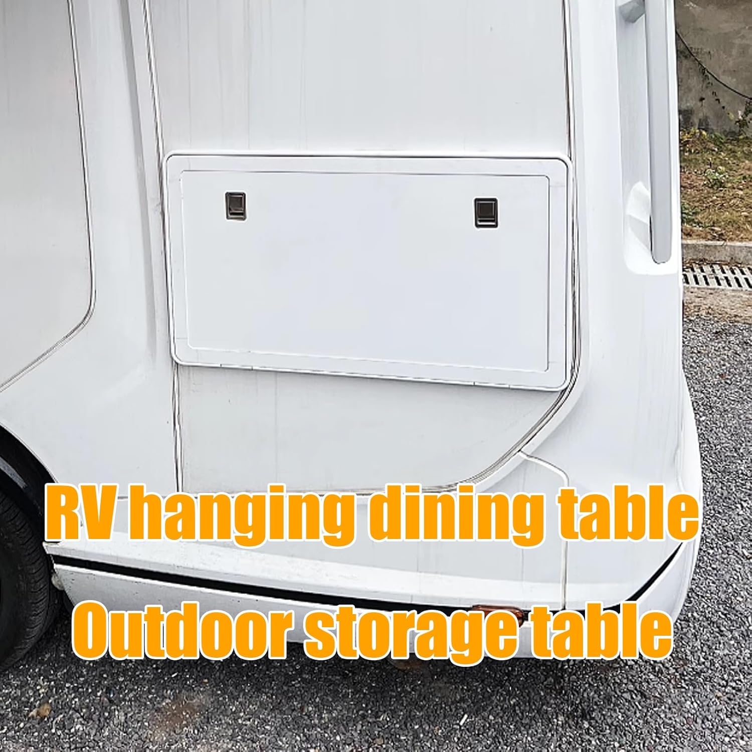 Foldable RV Picnic Table - Wall-Mounted Aluminium Alloy Table for Campervan & Caravan - Portable Outdoor Dining Table, Black (50x35x2.5cm/20x14x1in)