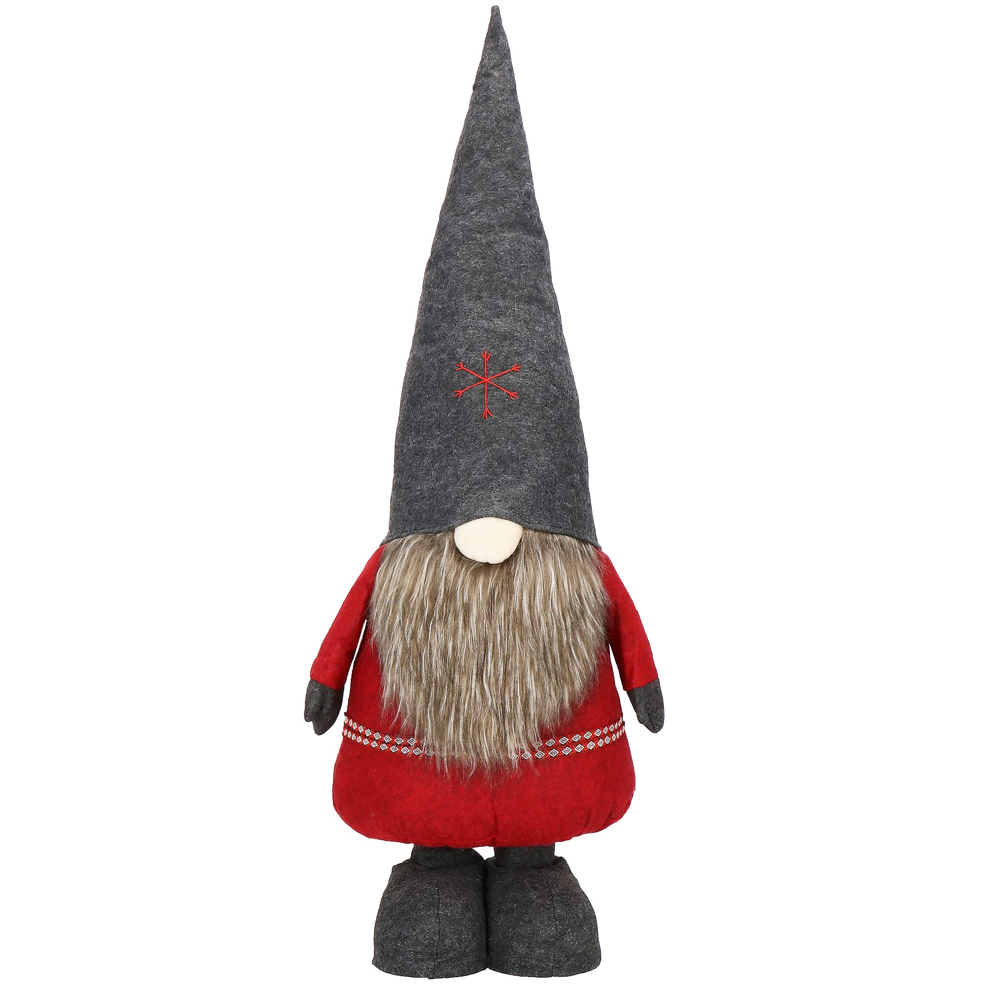 SPRINGOS Figurine décorative nain de Noël, hauteur réglable, 95-160 cm, pieds télescopiques en nain scandinave