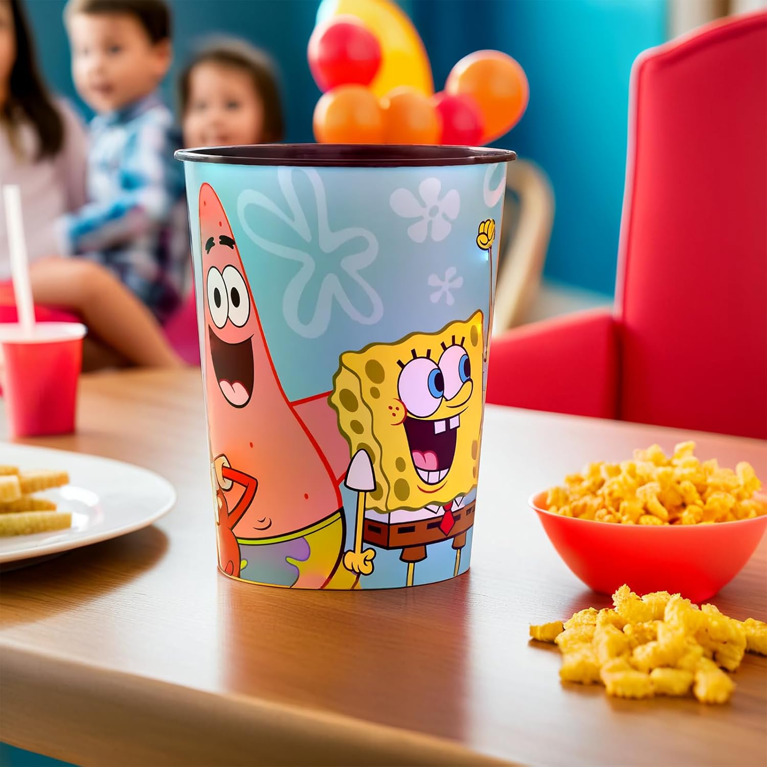 SpongeBob SquarePants Plastic Stadium Cup - 16oz (1 Pc) - Fun & Multicolor Party Favor for Kids' Parties & Events