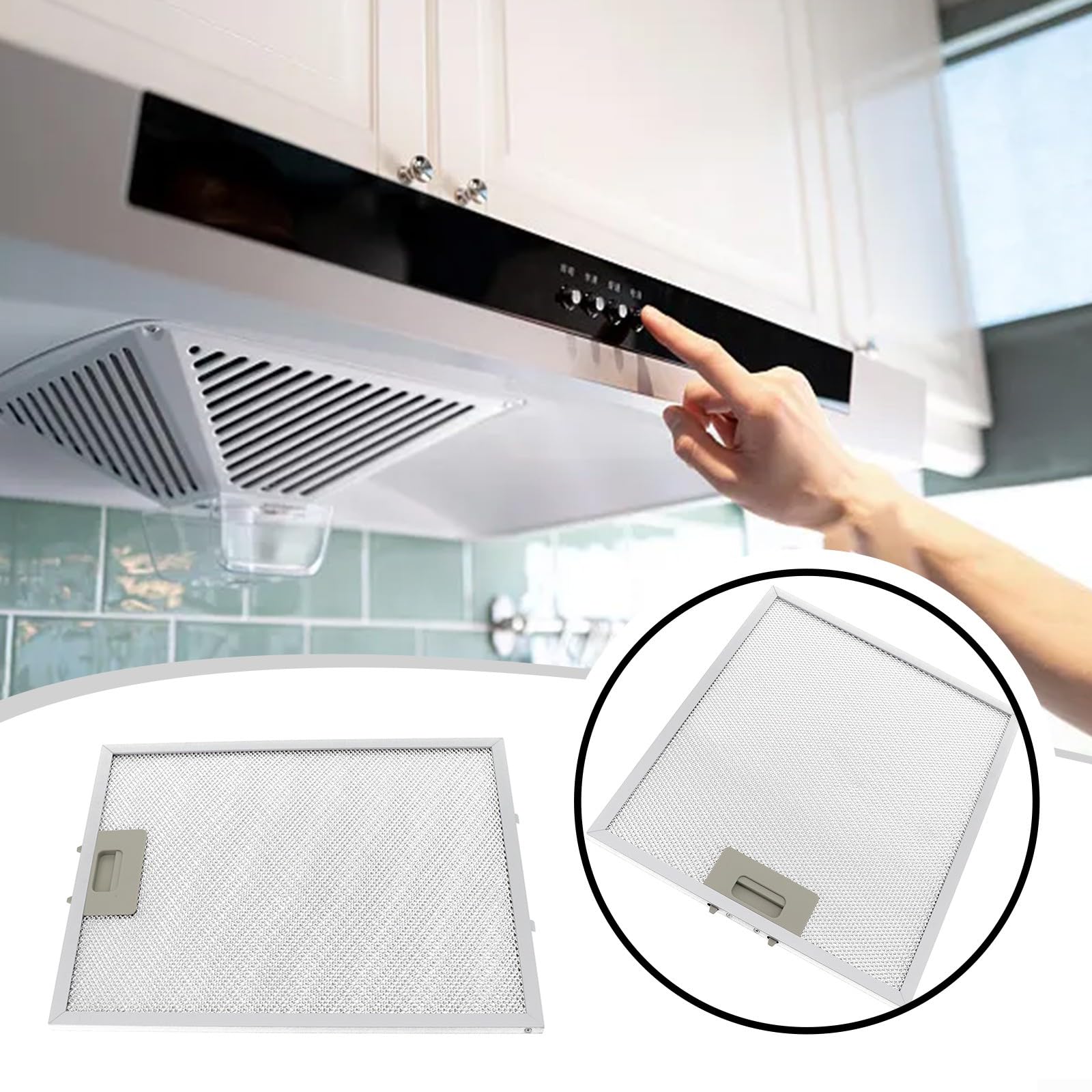 Aluminiowy filtr do okapu kuchennego, 310 x 250 x 9 mm, filtr wentylacyjny do kuchennego wentylatora, wysokowydajny syfon dymny do oleju kuchennego, 2 szt
