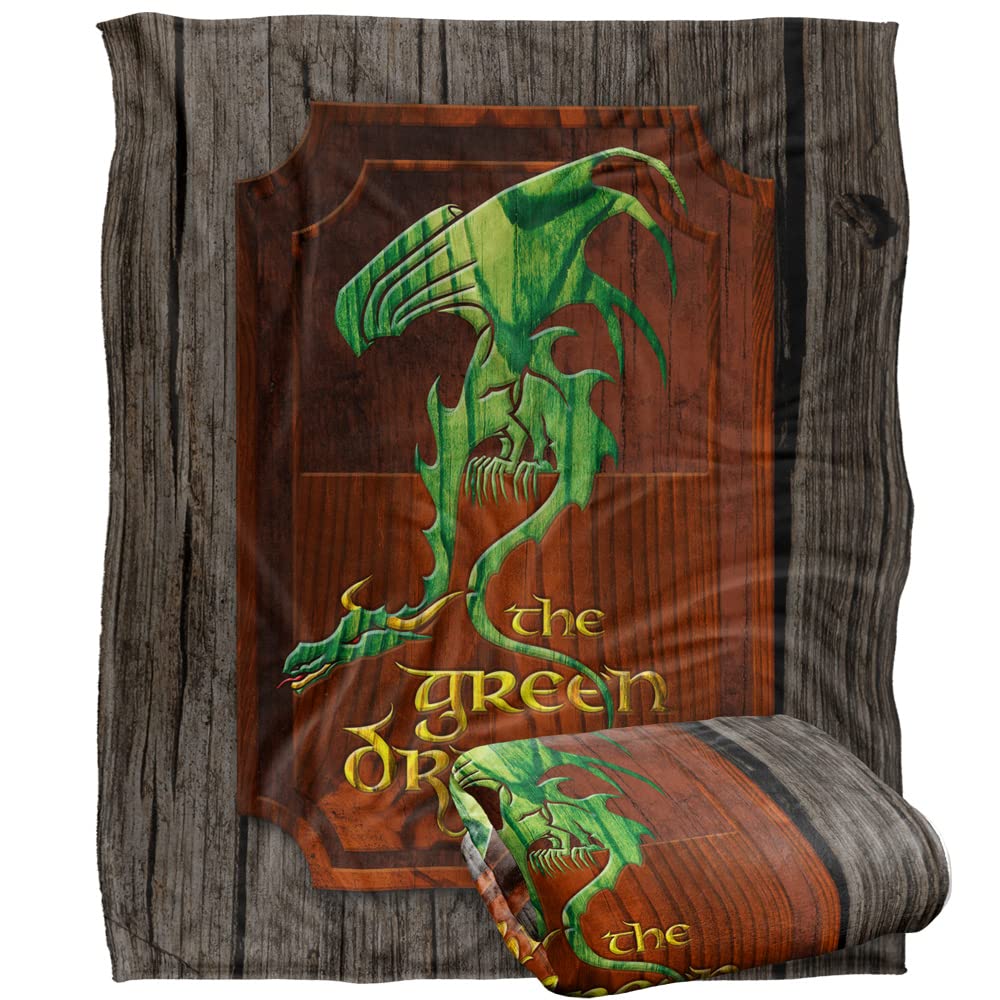 Logovision Multicolor Lord Of The Rings The Blanket, 152 X 127 Cm Green Dragon Inn Sign Silky Touch Super Soft Throw Blanket