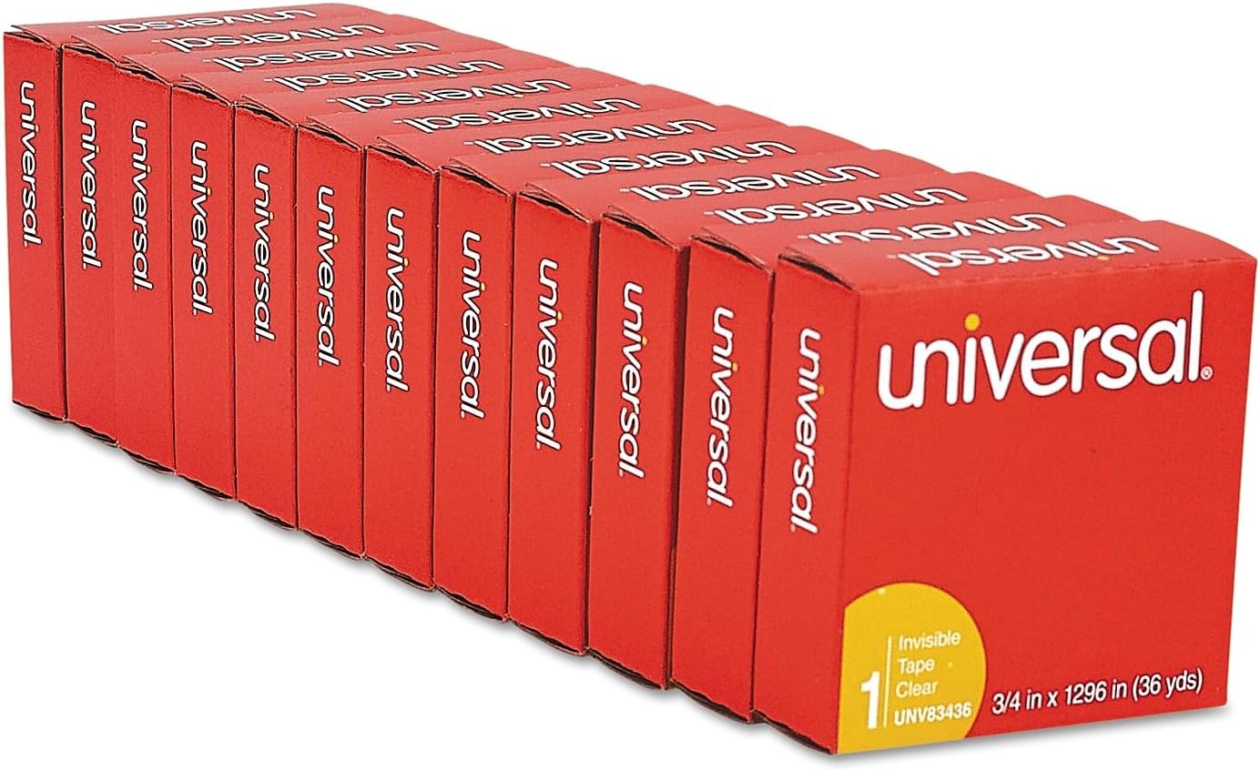 Universal Office Products Invisible Tape, 3/4" x 1296", 1" Core, Clear, 12/Pack UNV83436 image 5