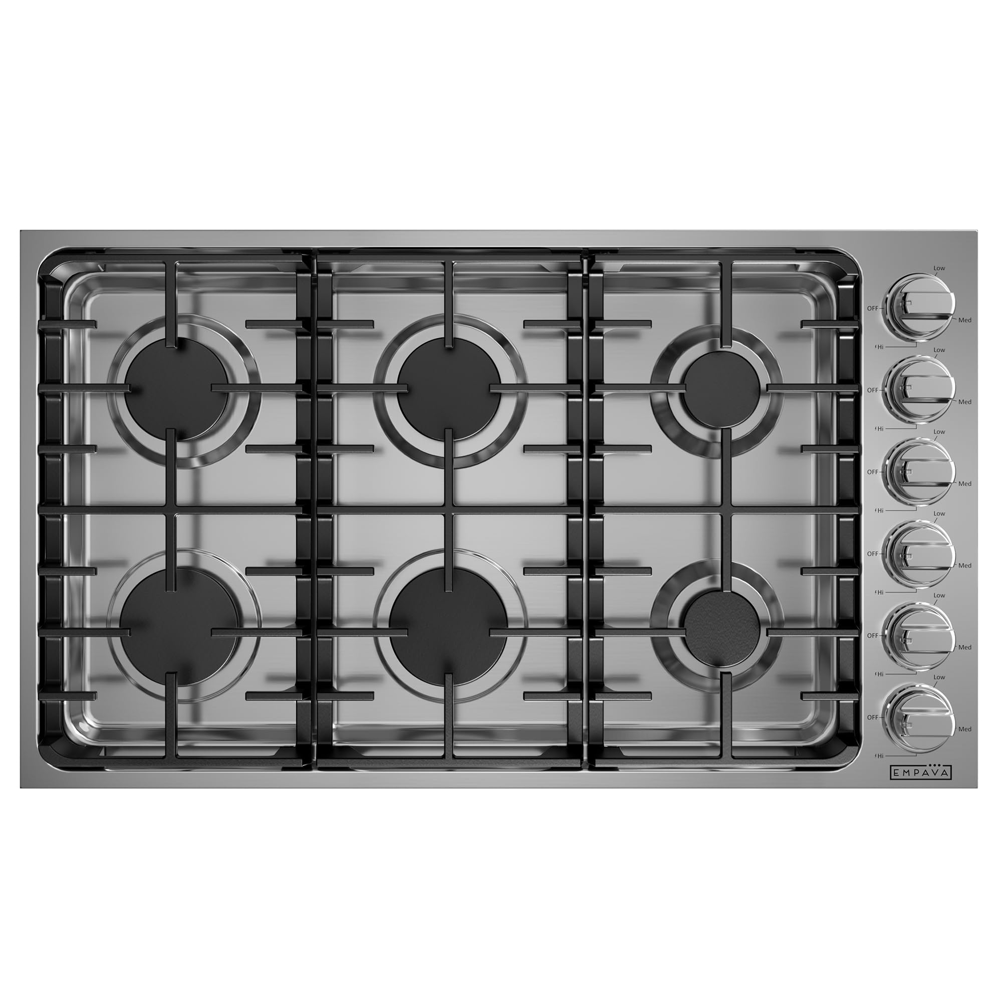 Empava 36 Inch Gas Cooktop,6 World-Class SABAF Burners Made in Italy,Stainless Steel Stove Top Bulit-in,Certified by CSA,for Homes, kitchens