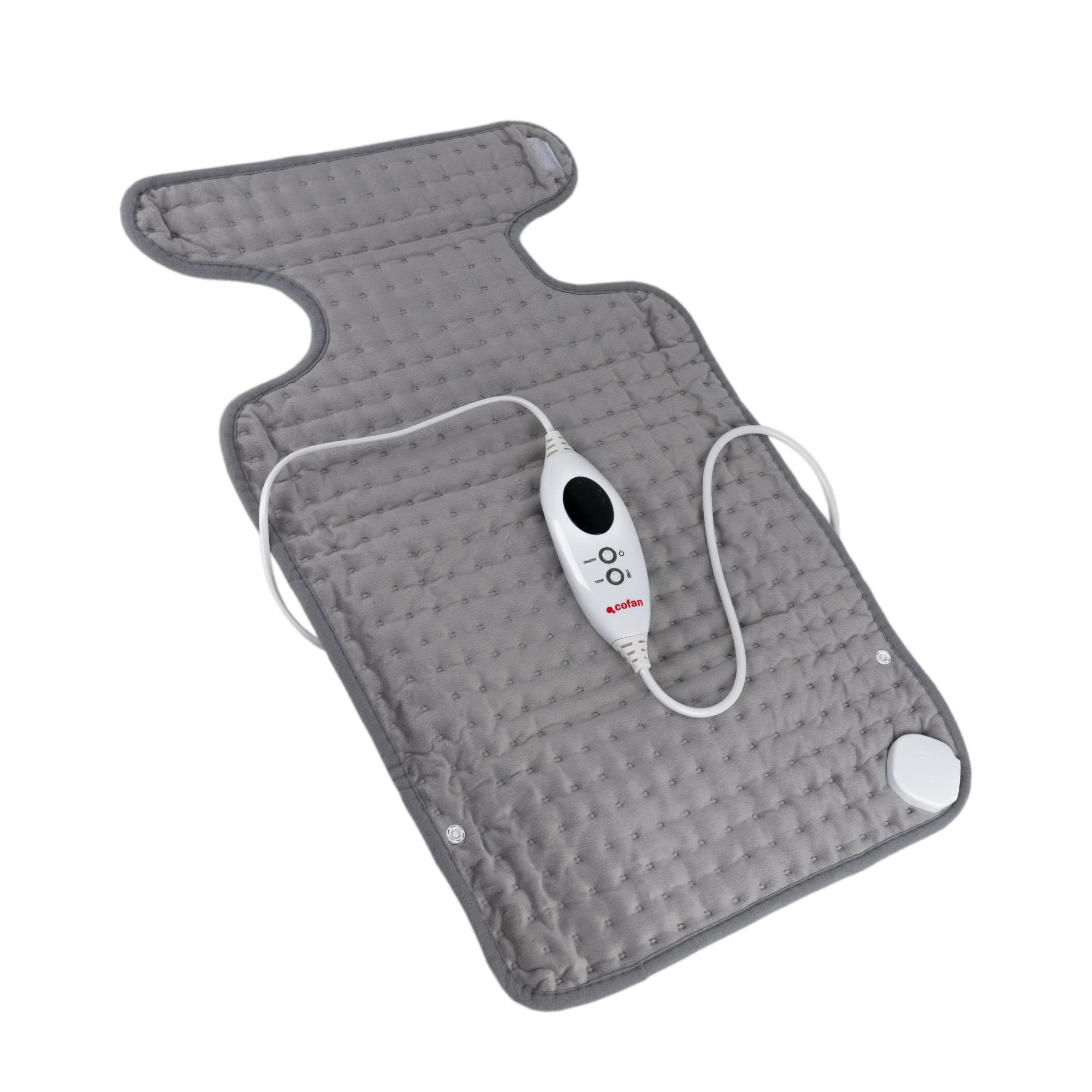 Cofan Cuscino termico elettrico per cervicale | Dimensioni: 65 x 38 cm | Colore: grigio | Allevia i dolori cervicali