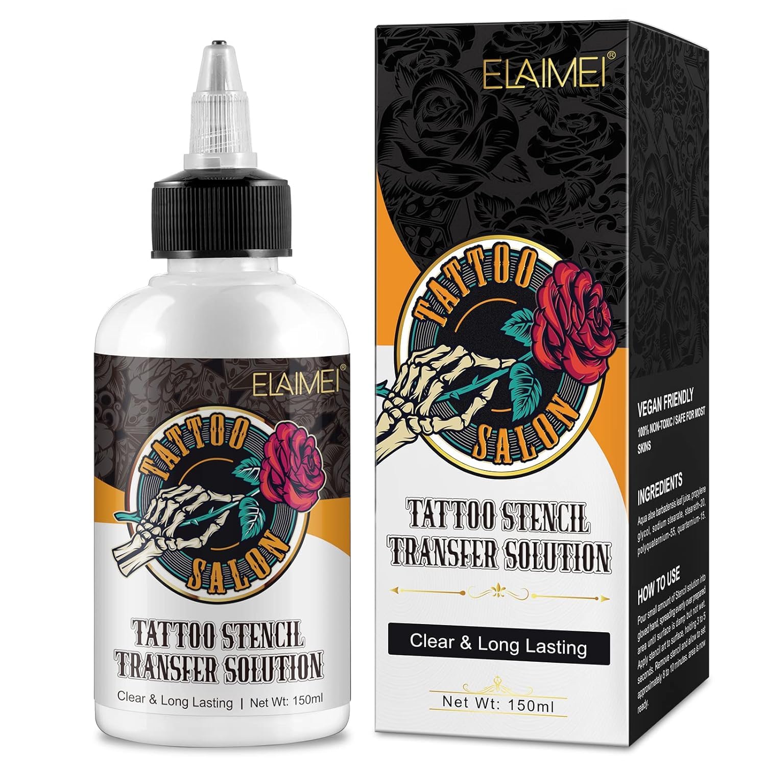 Azonee Tattoo Stencil Transfer Gel Solution, 150ml Professional Tattoo Stencil Gel, Tattoo Transfer Lotion Formula for Tattoo Supplies - Vegan Friendly - Suitable for Most Skin Types