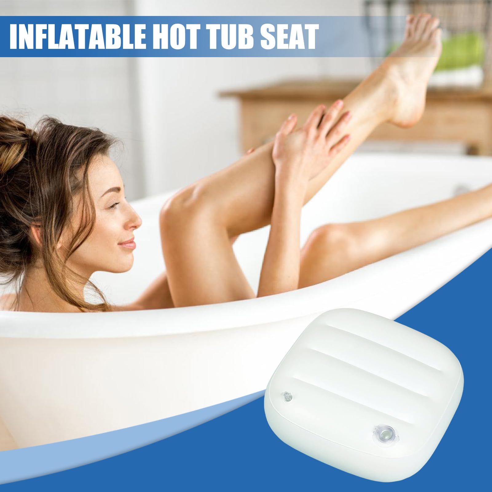 Asiento Elevador De SPA Y Bañera De Hidromasaje Cojín, Inflable Masaje para Bañera Hidromasaje, Asiento Elevador Hinchable para Adultos, Ccesorios Bañeras Ducha Baño