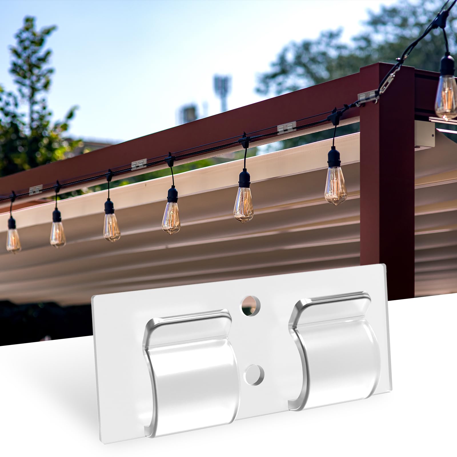 BOLWEOHooks for String Lights 30 Pcs Heavy Duty, Upgraded Adhesive Hooks Waterproof for String Lights Indoor & Outdoor Use Halloween Christmas