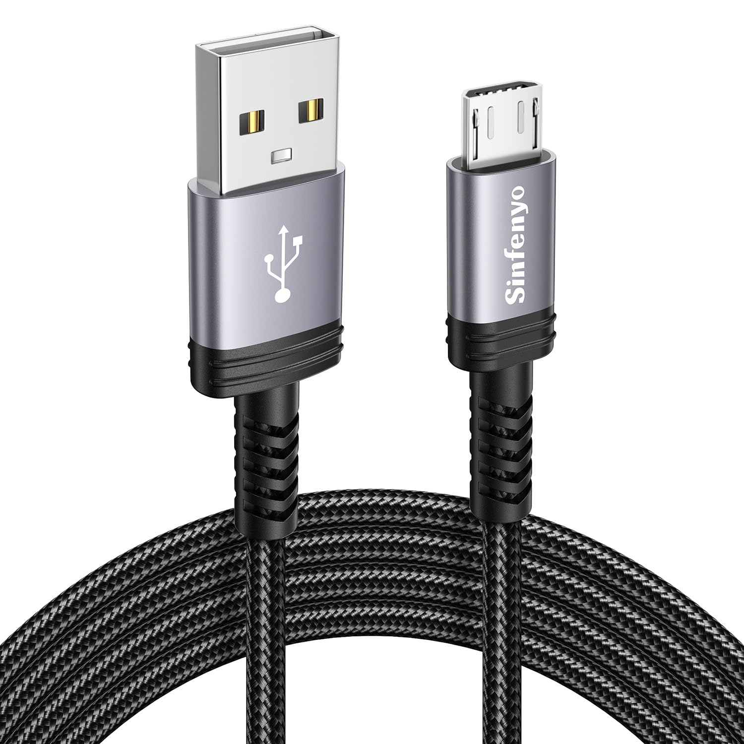 Câble Micro USB, [2M] 3A Charge Rapide Câble Android Durable Cable de Chargeur de Téléphone Mobile en Nylon pour Samsung Galaxy S7/S6/S5/J3/J5/J7, Huawei, Nokia, Nexus, Sony, Tablette, PS4, Kindle