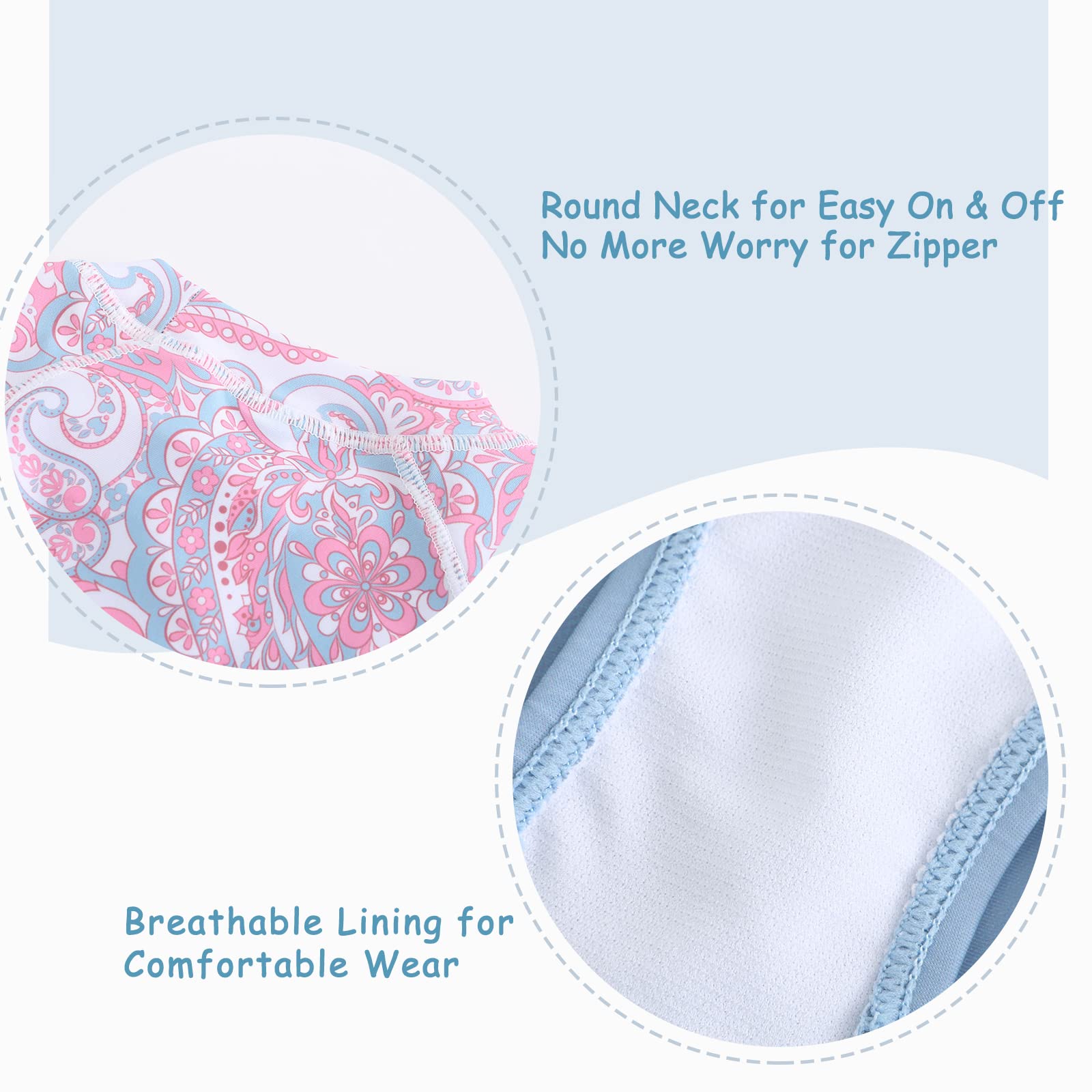 Maillot de bain 3 pièces pour fille - Maillot de bain 3 pièces - Maillot de bain à manches longues et short - Tankini pour filles de 5 à 16 ans