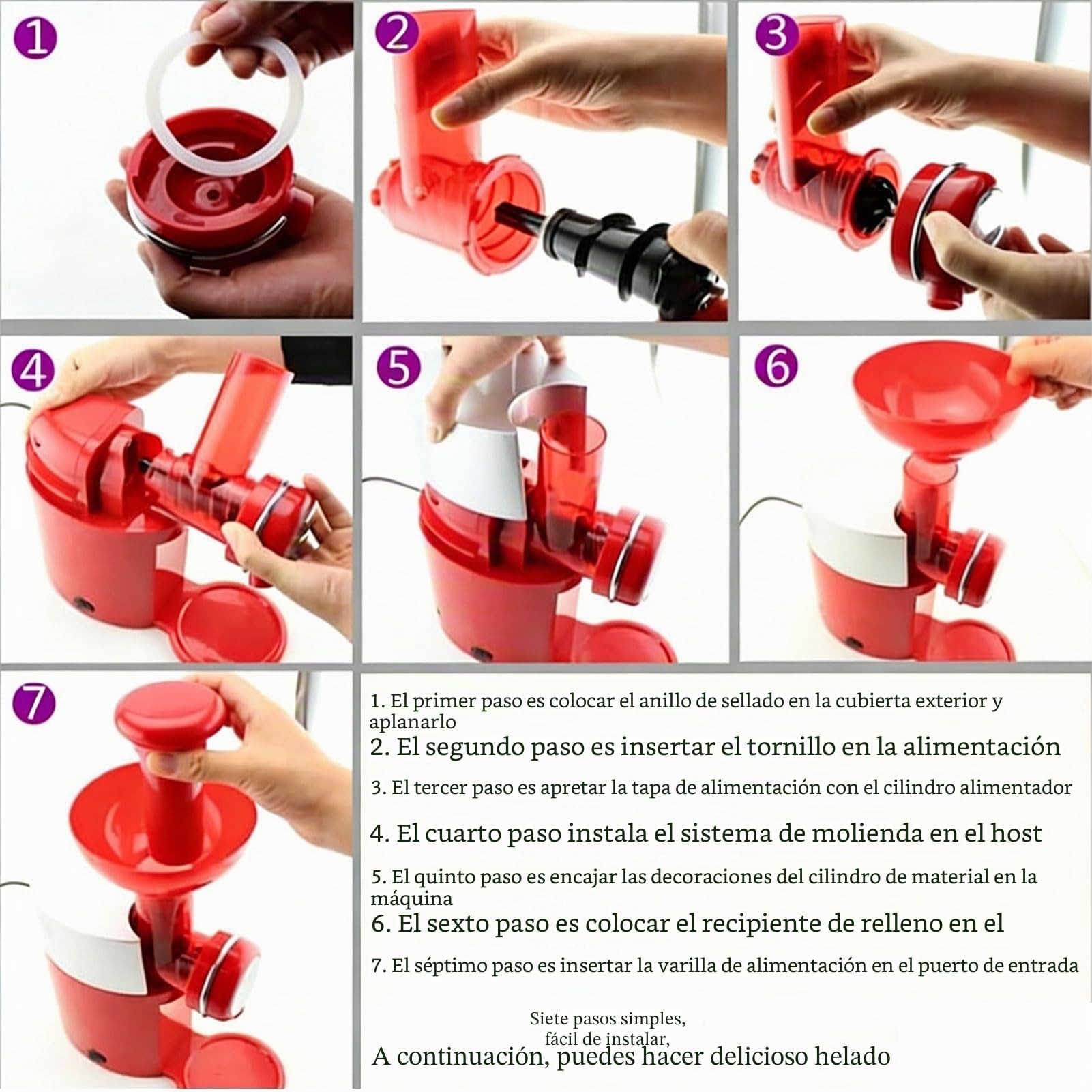 Máquina para hacer postres congelados, máquina de helado casero de 500 ml, máquina de yogur congelado suave y sorbete, fácil manejo para golosinas caseras