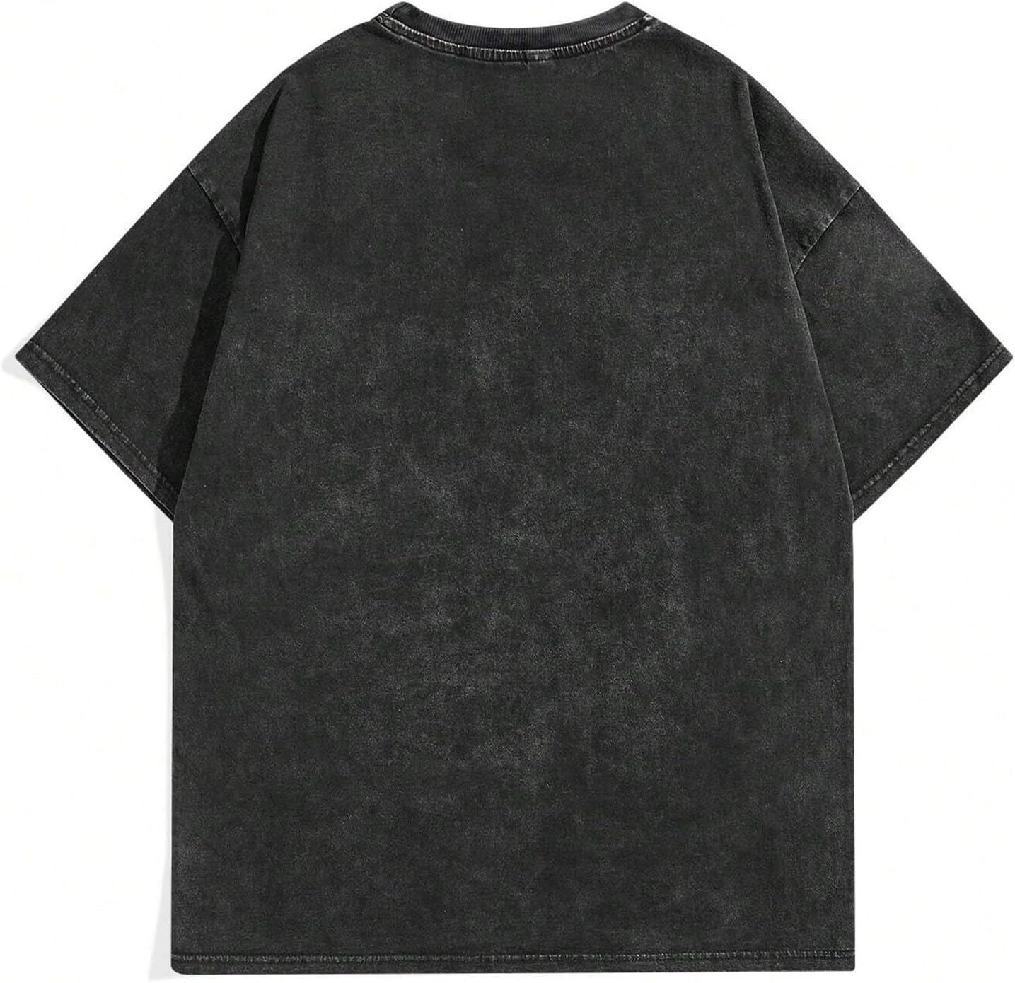 Men's Letter Graphic T Shirts Oversized Drop Shoulder Short Sleeve Vintage Streetwear Crew Neck Casual Tee Top - Image 4