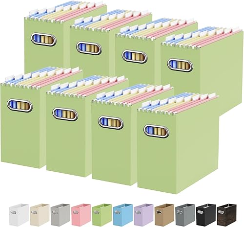 Vista 45 de Caja organizadora de archivos de cartón Oterri para carpetas de archivos colgantes tamaño carta, caja de archivos para escritorio de computadora
