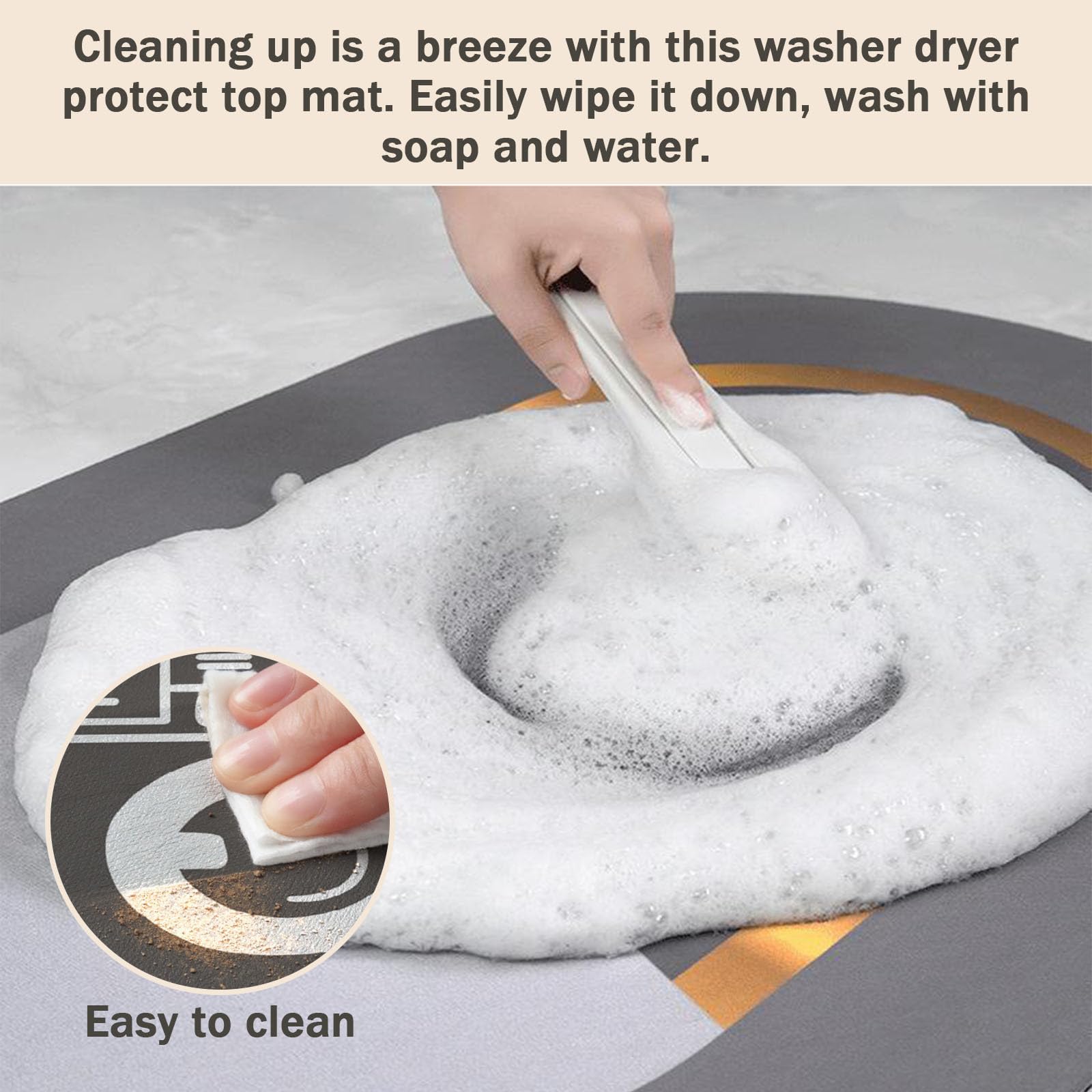 Tapis De Protection Antidérapant Pour Dessus De Machine à Laver/sèche-linge - Taille 60x60 Cm, Matière Diatomite, Design étoiles