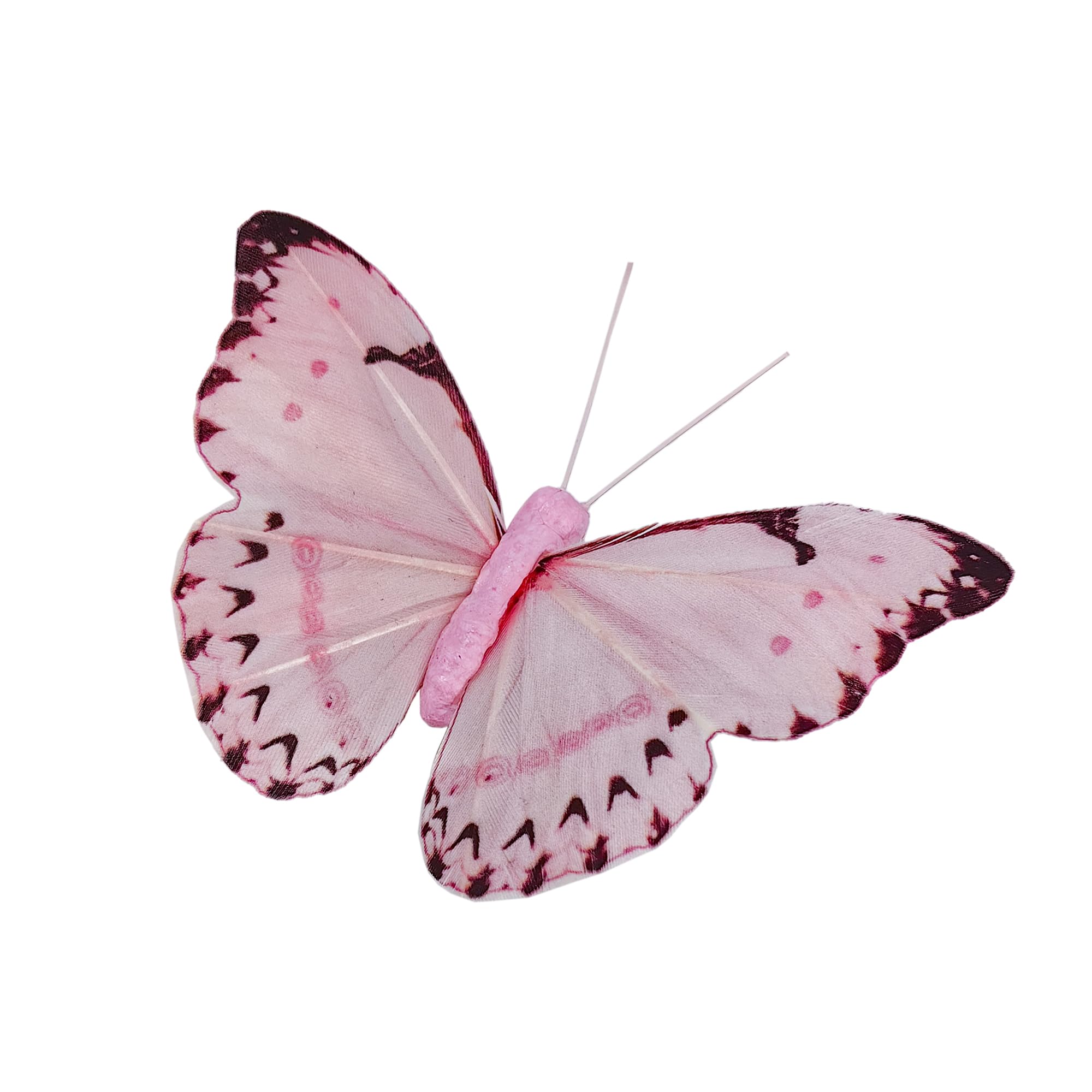 Sztuczne pióro 3D Motyl dekoracje imprezowe zestaw 12 sztuk z klipsem, 6 kolorów różowych ozdób do dekoracji wnętrz, dekoracji na przyjęcie urodzinowe.