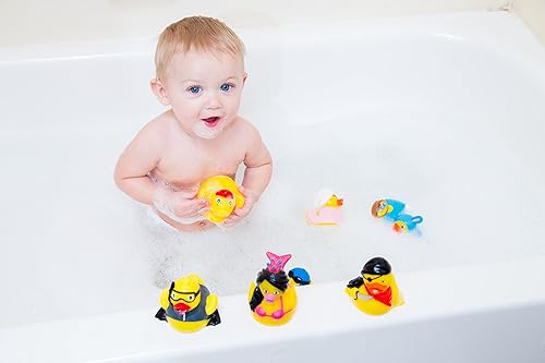 Miniatura 8 de Ducky City - Patito de goma de 3 pulgadas para tina, juguete de baño infantil con hueco sellado y sin moho