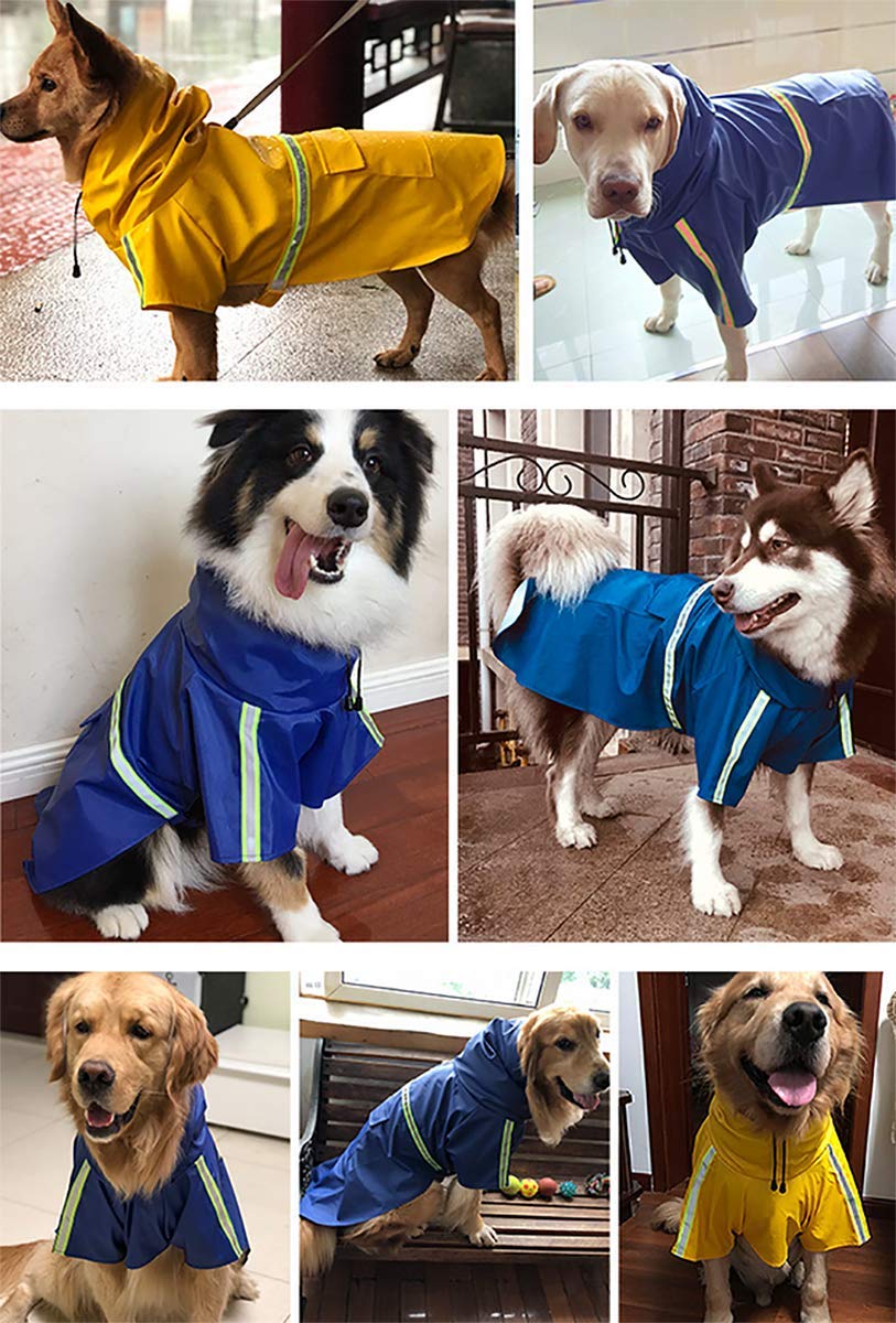 Impermeabile per cani, cappotto per cani da compagnia impermeabile regolabile, impermeabile di sicurezza antivento, impermeabile traspirante per cani di piccola, media e grande taglia (Blue XXX)