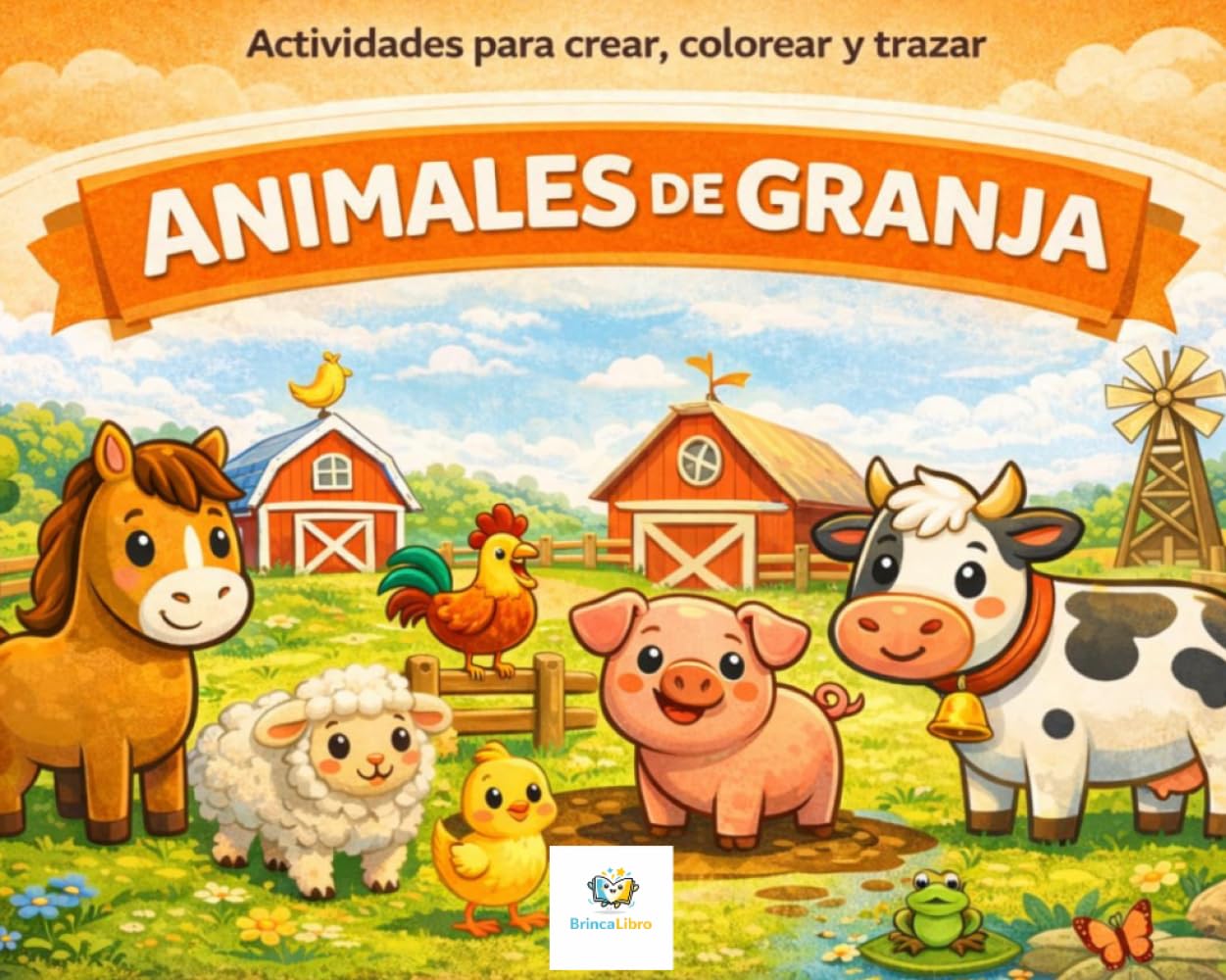Animales de granja: ¡Actividades para crear, colorear y trazar!