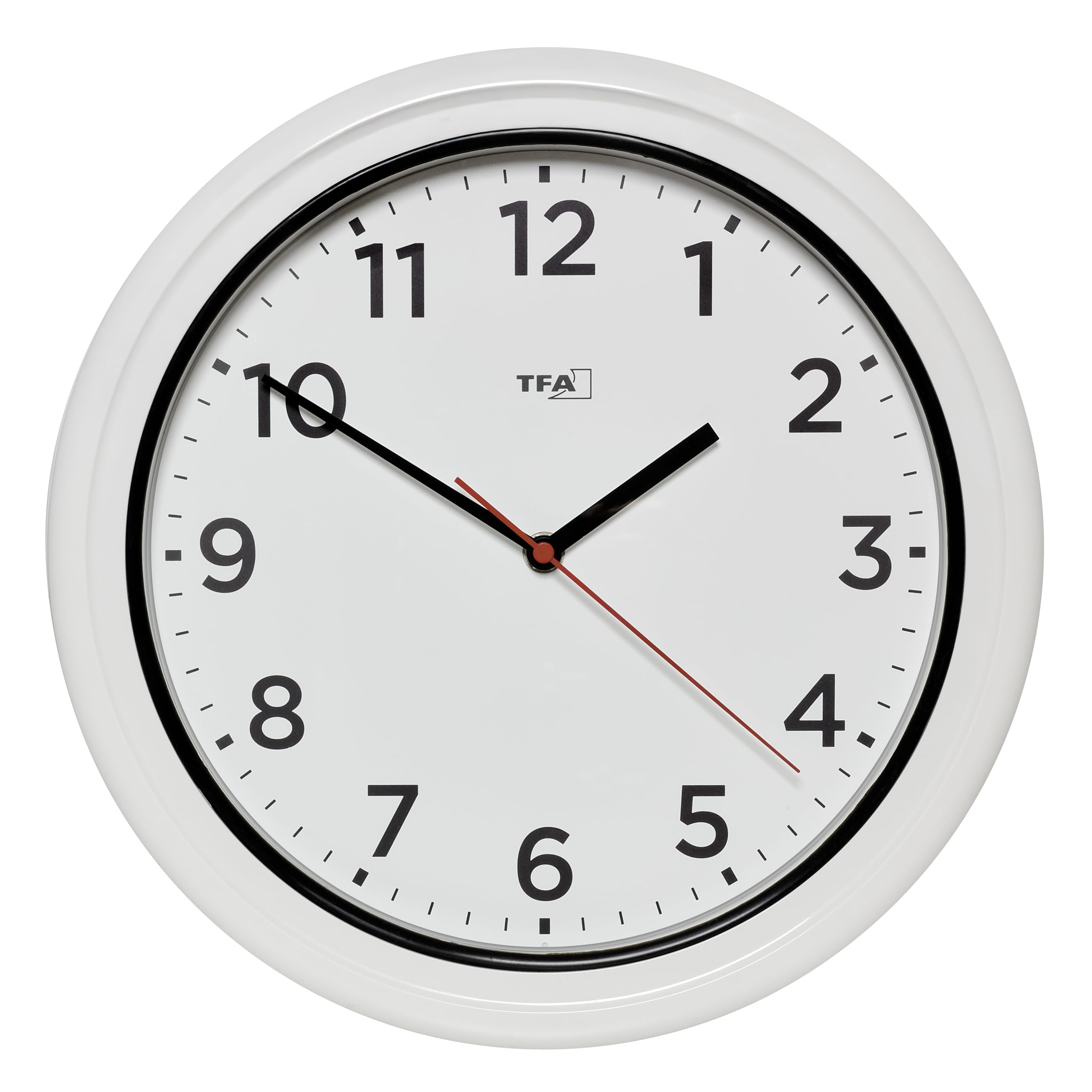 TFA Dostmann Horloge Murale d'extérieur étanche, 60.3078, Horloge d'extérieur, résistante aux UV, à Quartz pour Piscine, terrasse, Jardin, Balcon, diamètre 30,5 cm, Facile à Lire, Blanche