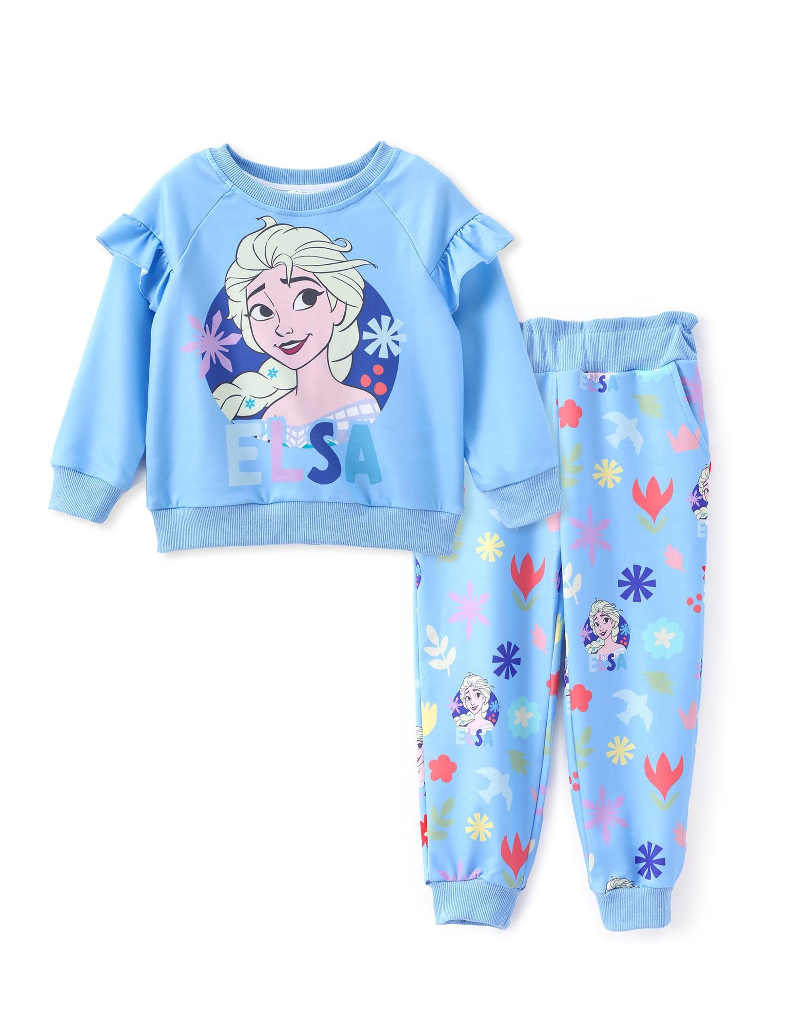 Disney Frozen Toddler Girl Outfits Long Sleeve Shirt And Pocket