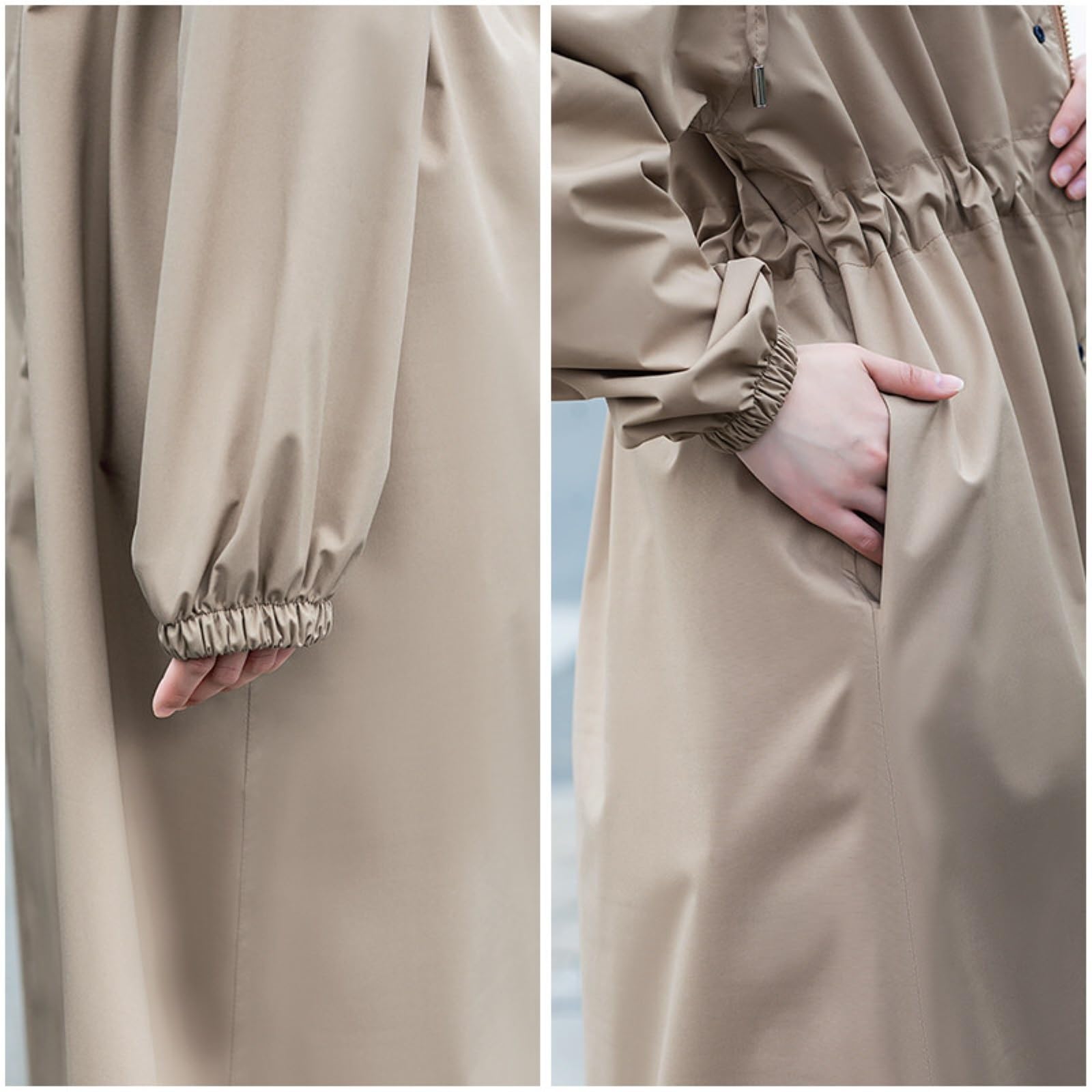 Capa de Lluvia Reutilizable Chubasquero Con Capucha For Mujer, Traje Portátil De Protección Contra La Lluvia Cuerpo Completo Ropa de Agua para Exteriores