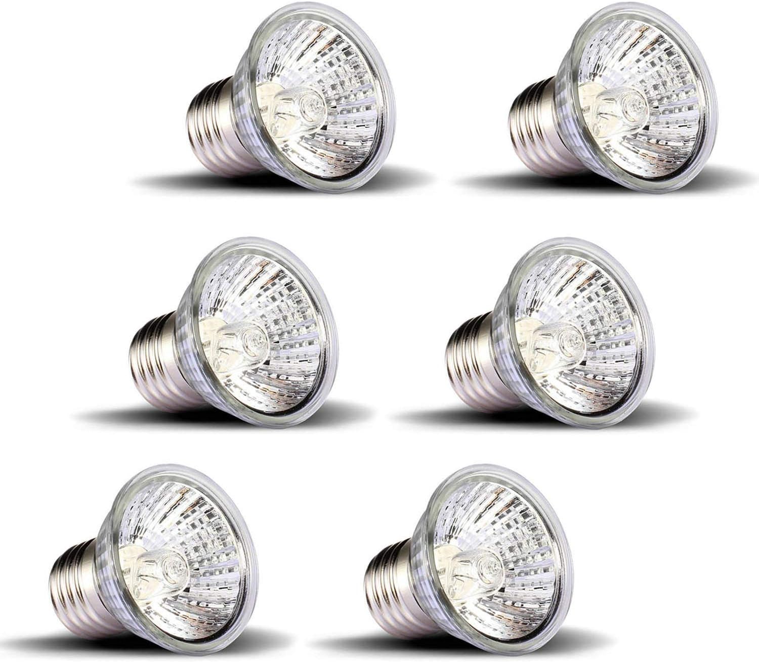 OMAYKEY 75W 6 Pack UVA + UVB Full Spectrum Sun Lamp Sunbathe Heat Lamp/Bulb/Light for for Lizard Bearded Dragon Chameleon Snake Turtle Aquarium Reptiles & Amphibians