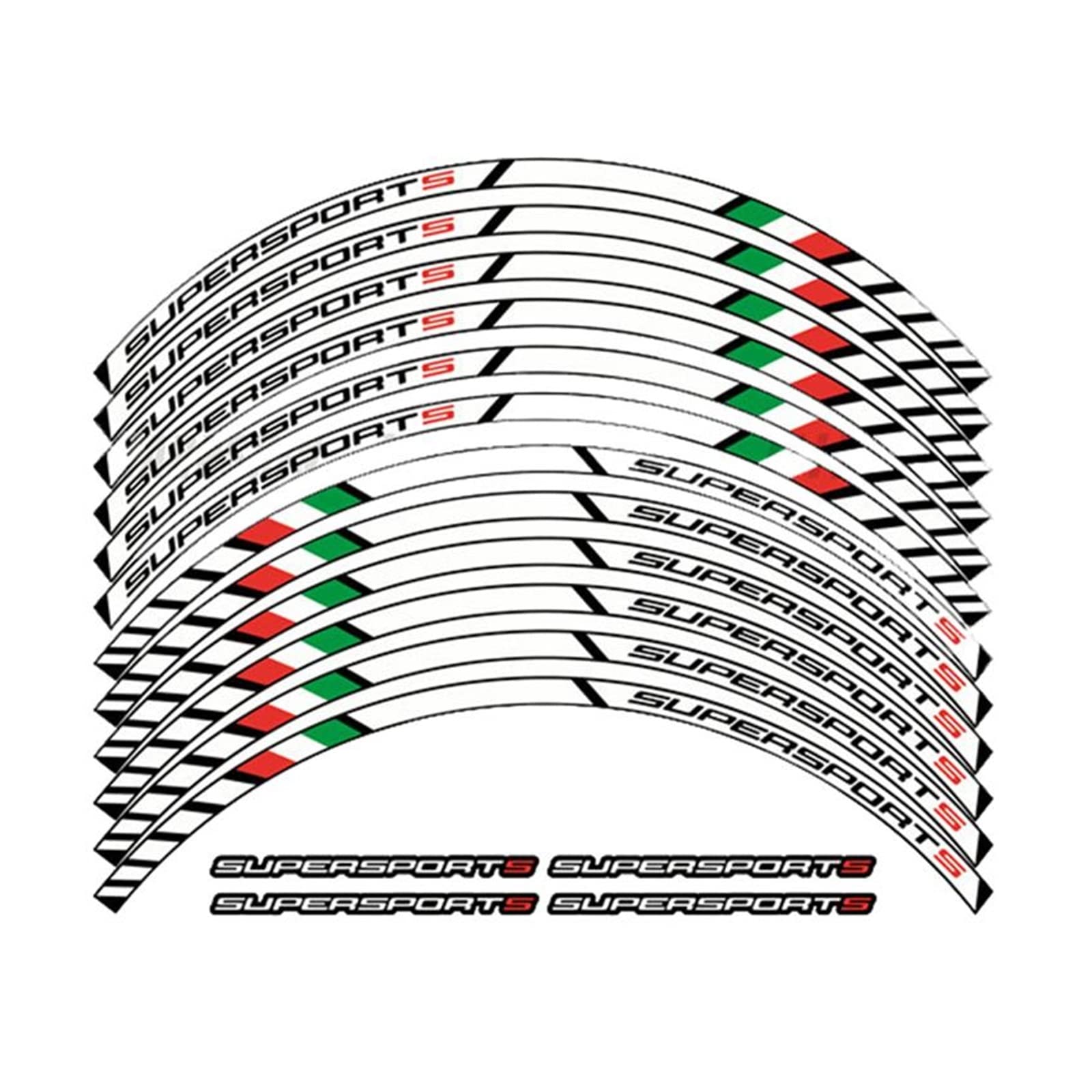 Motorcycle Parts Thick Outer Rim Sticker Stripe Wheel Decals For DU-CA-TI SUP Rim Reflective Sticker (Color : D)