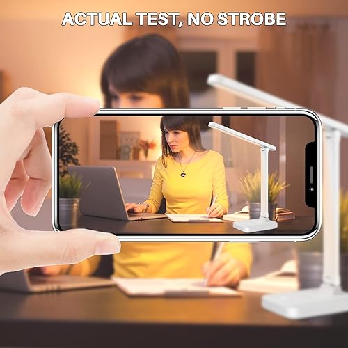 B09ZKV1RDM_image_2 Lámpara de escritorio LED con control táctil lámpara de lectura sin parpadeo 3 modos de color lámpara de mesa plegable luz de lectura para cuidado