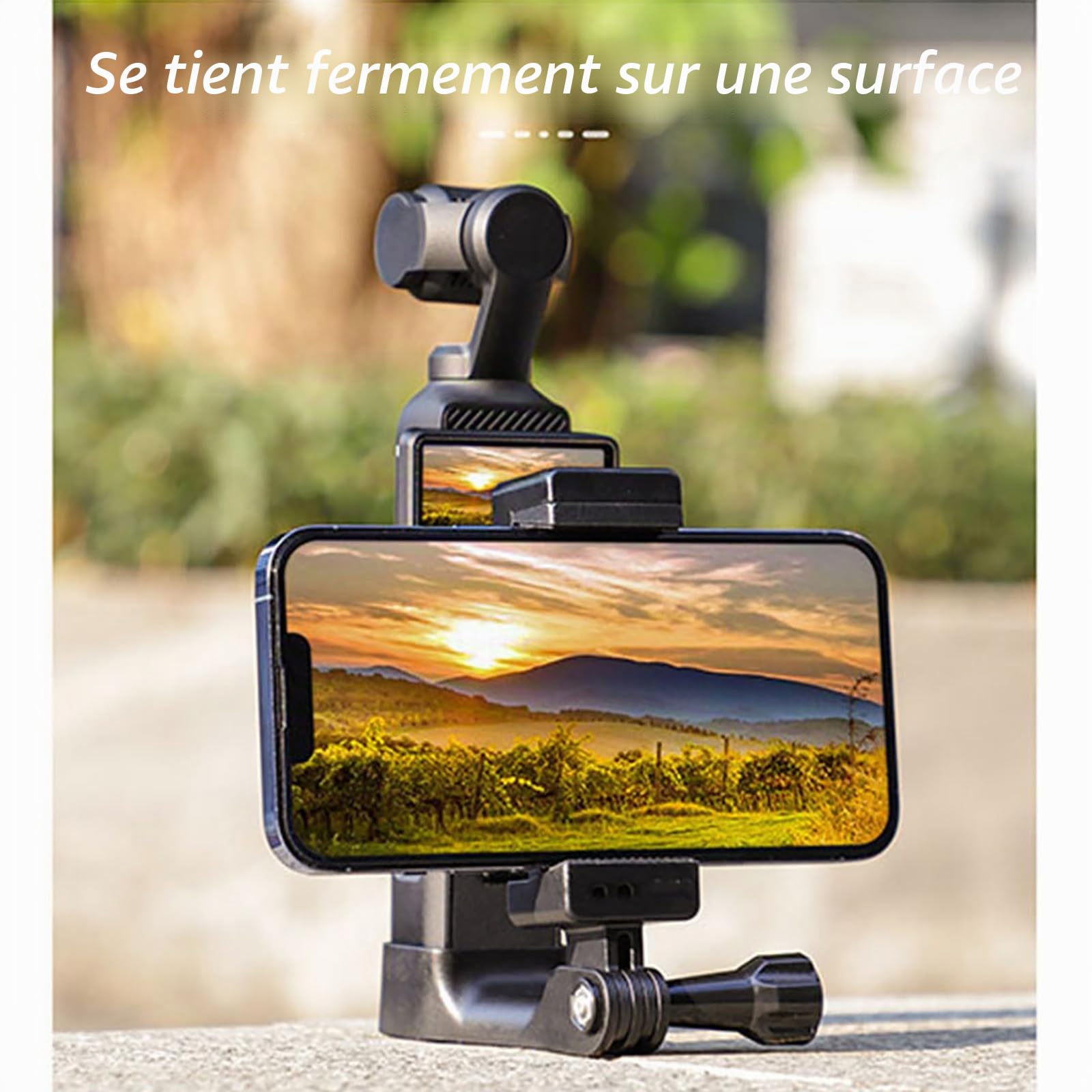 Support d'extension pour téléphone portable DJI OSMO Pocket 3, support avant de smartphone avec adaptateur à vis 1/4 compatible avec caméra Pocket 3