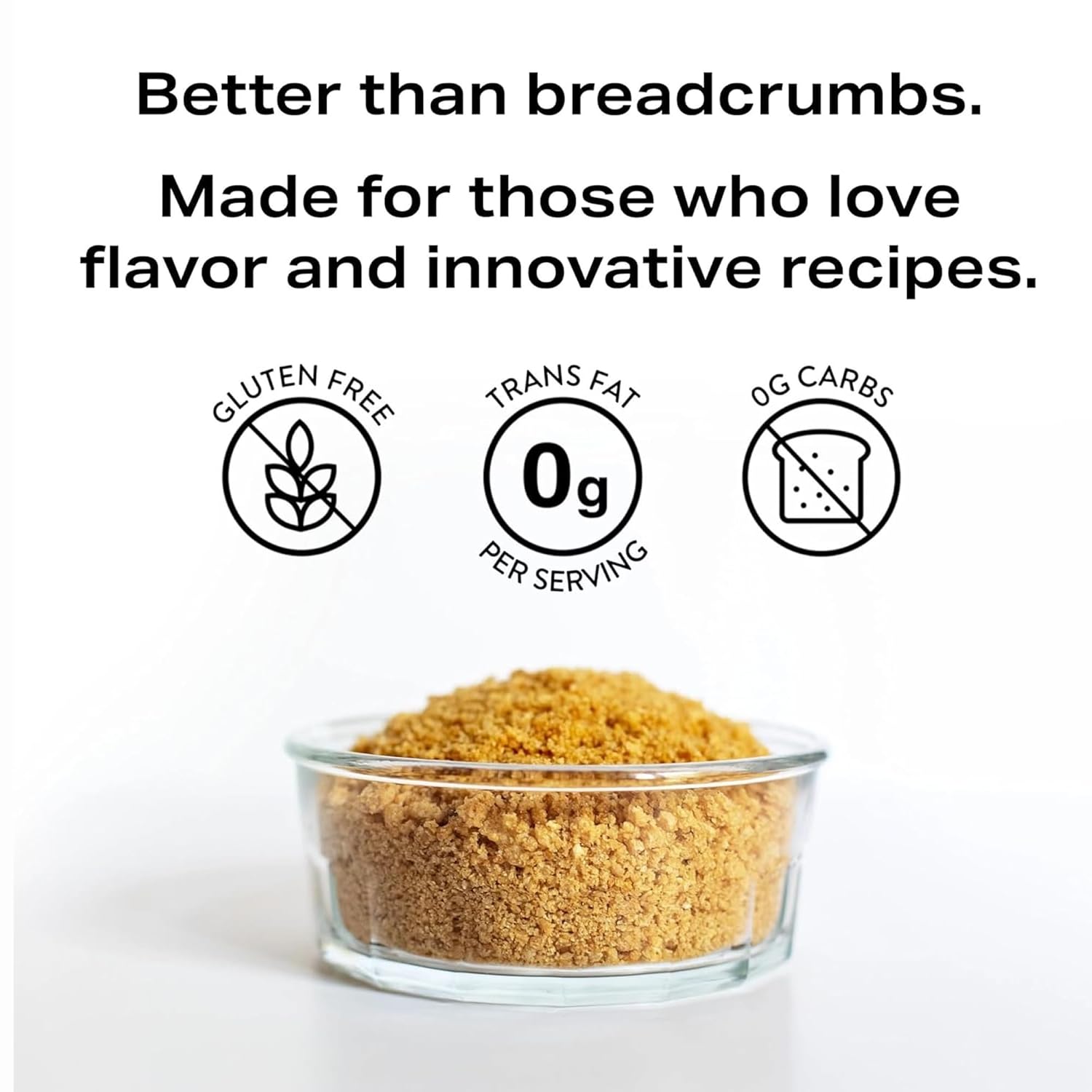 PORQ Pork Rind Panko Crumbs, Gluten Free, Keto Friendly, 10.5 oz Canister, 21 Servings + Create Sticker