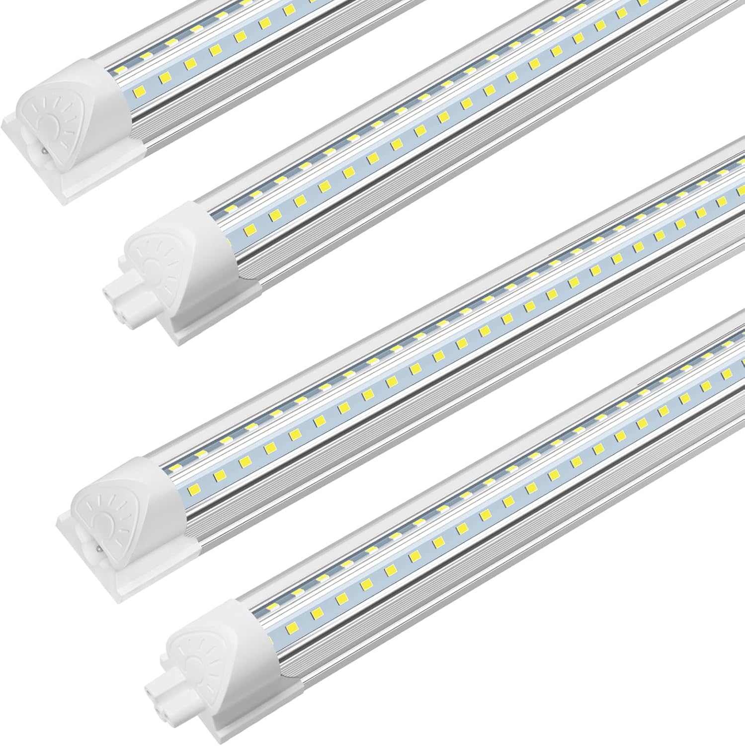 SHOPLED 4FT LED Shop Light, 40W 5500LM 5000K Daylight White, V-Shape Linkable T8 LED Tube Lights 4FT, 4 Foot Shop Lights for/Workshop/Warehouse/Basement, ETL Listed, 4-Pack