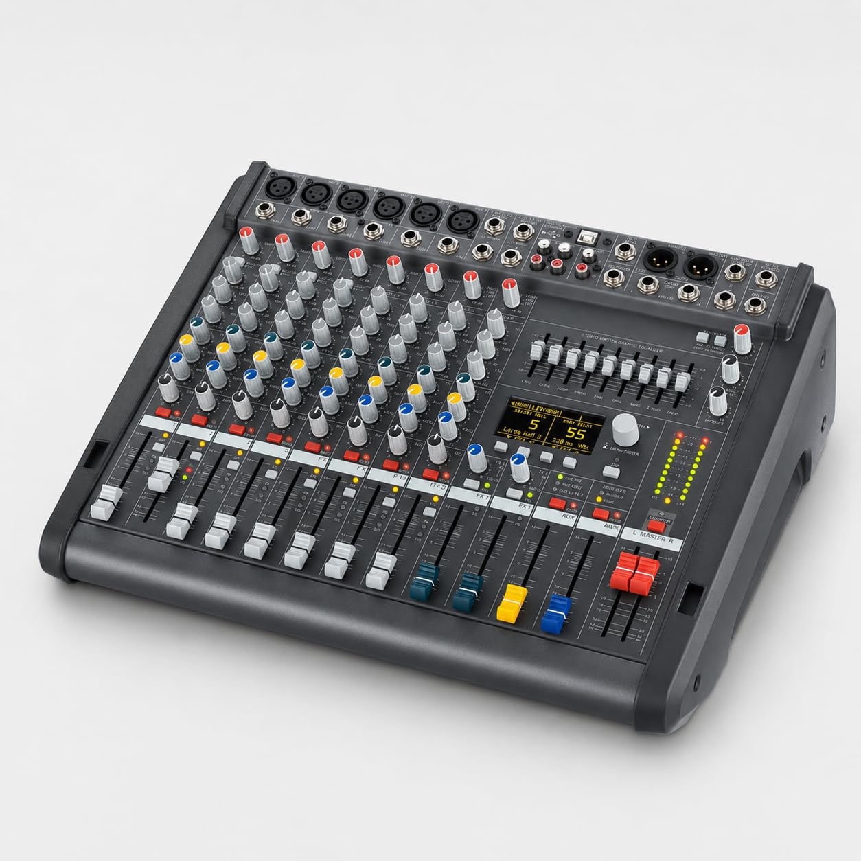 PM600-3 Zasilana konsola miksera audio 2 x 1000 W 4Ω 6+2-kanałowa profesjonalna płyta miksująca DJ