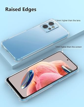 USTIYA Case for Redmi Note 12 4G Clear TPU Four Corners Protective Cover Transparent Soft