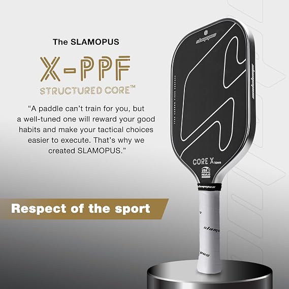 Raw Carbon Fiber Pickleball Paddles | Gen4 T700 Pickleball Paddles with X-PPF Structured Core™ & Overgrips| Premium Pickle Ball Racket Enhanced Control & Spin & Power| USAPA Approved (Black-Grey)