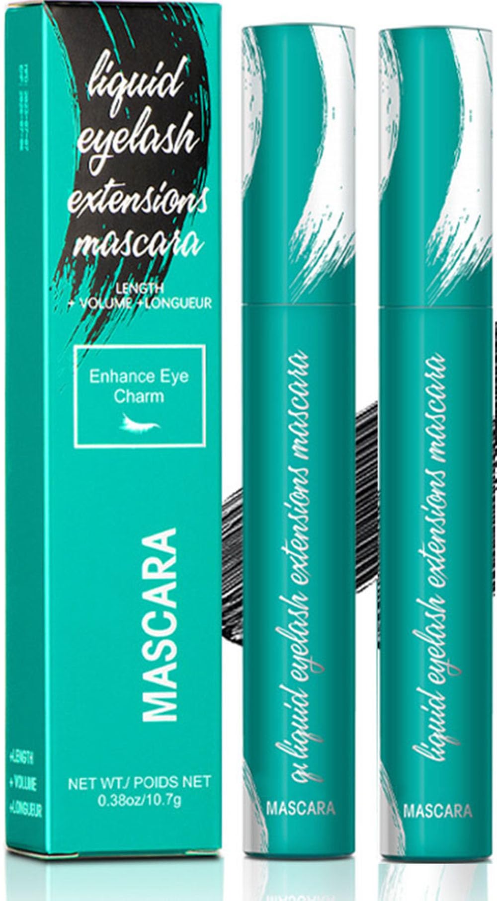 2PCS MascaraLiquid Lash Extensions Mascara-Thick and Slender, Waterproof and Sweatproof, Rich Black