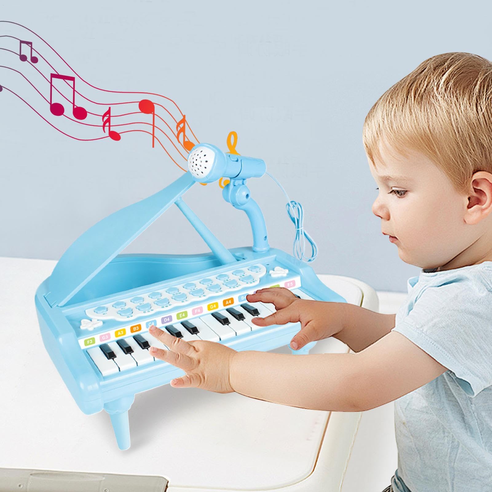 Pianoforte giocattolo per bambini, strumento per lo sviluppo precoce del | Piccolo strumento musicale elettronico per bambini, regalo per compleanno, Natale, Capodanno, ragazzi e ragazze