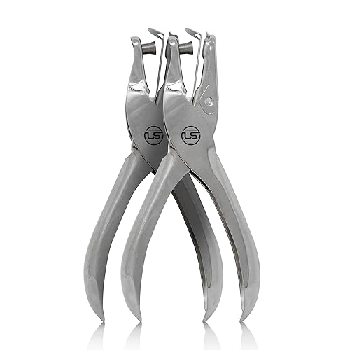 Perforadora de 1 agujero, perforadora de un solo agujero, capacidad de 8 hojas, papelería definitiva, color plateado, paquete de 2 perforadores