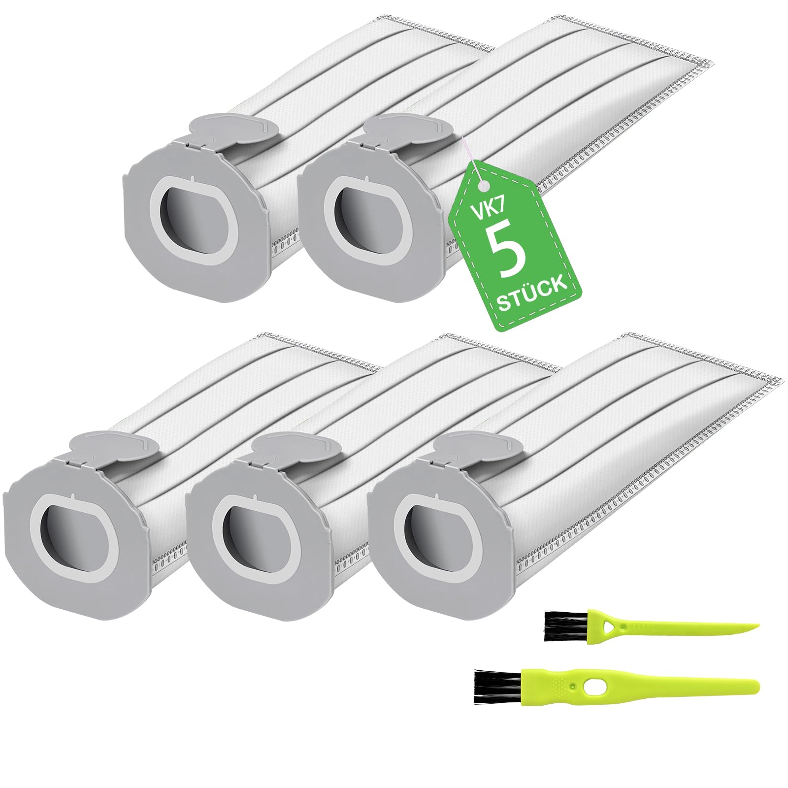 5 Staubsaugerbeutel für Vorwerks Kobold VK7,kompatibel mit Vorwerk Kobold VK7 FP7,Premium Filtertüte Ersatzteile Ersatz Staubbeutel für Kobold (5 Stück VK7/FP7)