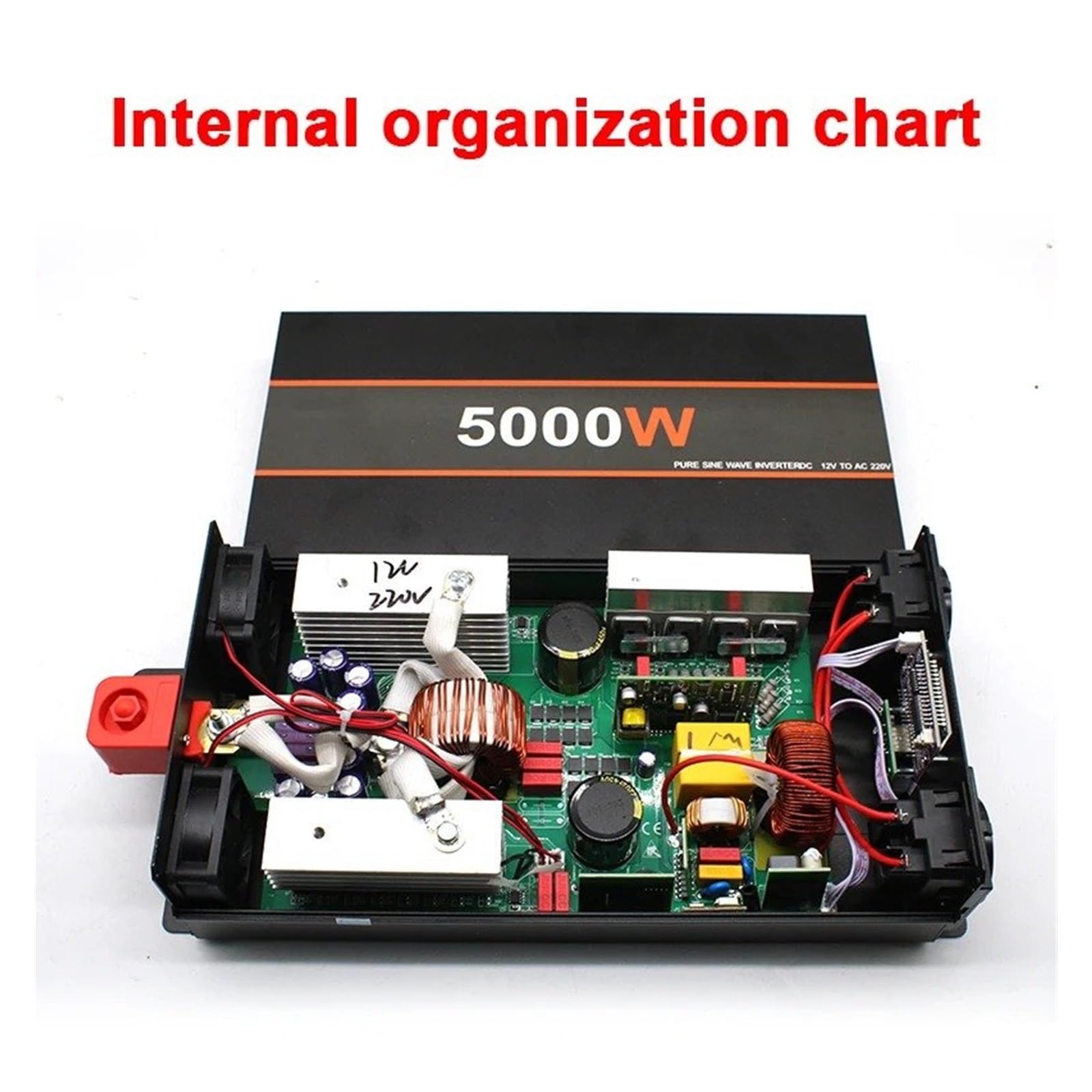 Power Inverter Convertitore Micro Inverter Per Auto, Camper, Casa, 5000 W/4000 W/3000 W, Convertitore Di Tensione A Onda Sinusoidale Pura Da 12/24 V CC A 220 V.(12V,3000W)