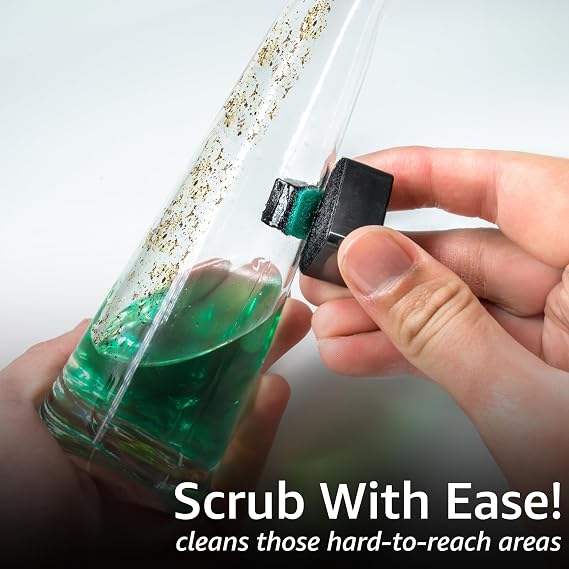 Chubbs Scrubb Magnetic Glass Cleaner Kit - Cleans and Restores Within Minutes | Cleans Hard-To-Reach Stains | Works on Glass, Ceramic, and Pieces of All Shapes and Sizes | Magnet Glass Cleaner (32 oz)