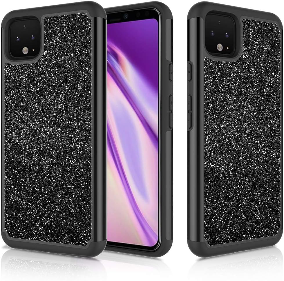 Case for Girl Women, Slim Full-Body Cover 2 in 1 Hybrid Hard & Soft TPU Rugged Bumper Shockproof ProtectiveCase for, BlackQ