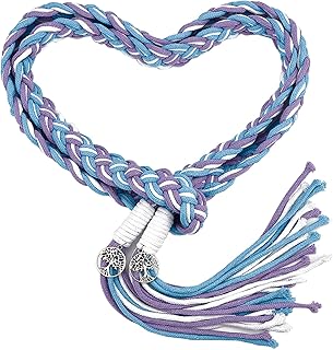 NICENEEDED Wedding Handfasting Cord, Blue Rustic Wedding Lasso Lazos Wedding Cord, Cotton Wedding Lasso Rope Traditional Celtic Pattern Handfasting Cord
