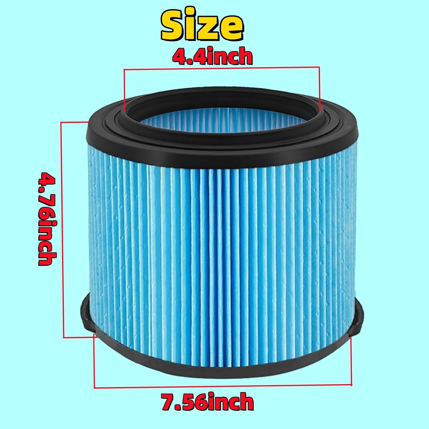 2 Pcs VF3500 3-Layer Replacement Filter Fits for Ridgid WD3050 WD4070 WD4080 WD4522 4000RV 4500RV WD4050 Shop Vac 3-4.5 Gallon Wet Dry Vacuum Cleaners