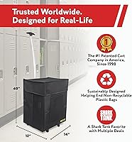 Vista 3 de dbest products Bigger Smart Cart, Black Collapsible Rolling Utility Cart Basket Grocery Shopping Teacher Hobby Craft Art