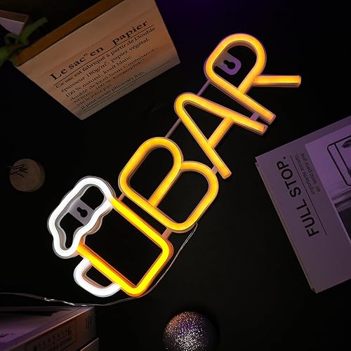 Miniatura 8 de Letrero de neón para decoración de pared, WIOSOUL Beer Neon Light Draft Beer - Vaso de cerveza con pilas para bar en casa, cueva de hombre, cóctel,
