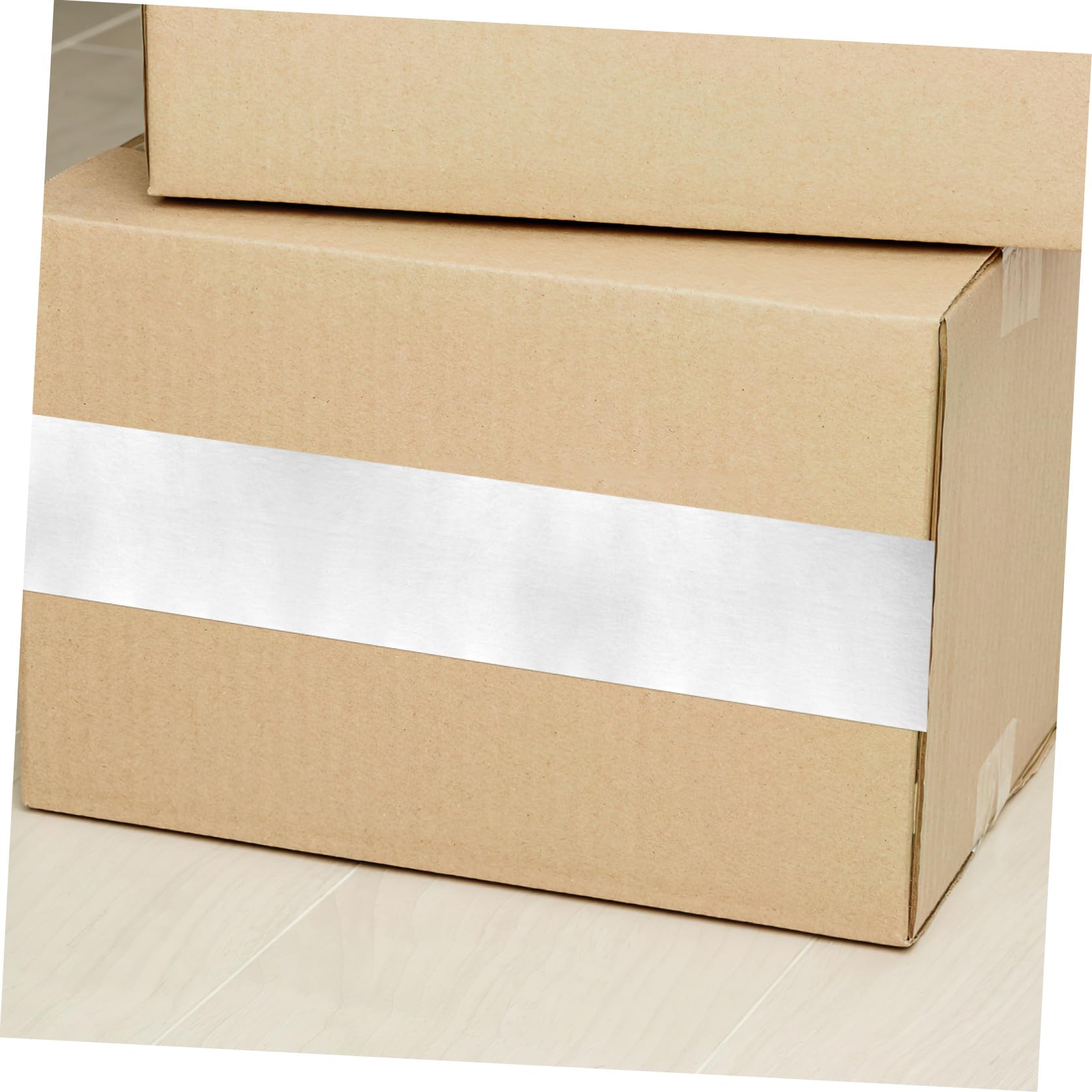 Veemoon Cinta de Embalaje 2 Rollos de Papel Kraft Blanco para Sellado | Adhesión Fuerte, No se Deforma, Diseño Liso de Color Sólido, para Fijación Lateral y Pegado
