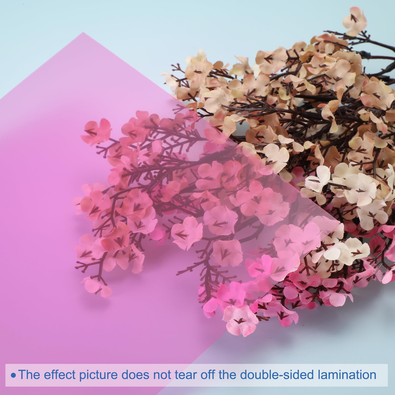 sourcing map Lot de 10 filtres d'éclairage en gel transparent A4 pour correction des couleurs - Feuilles en vinyle PVC - Rose - 0,2 mm
