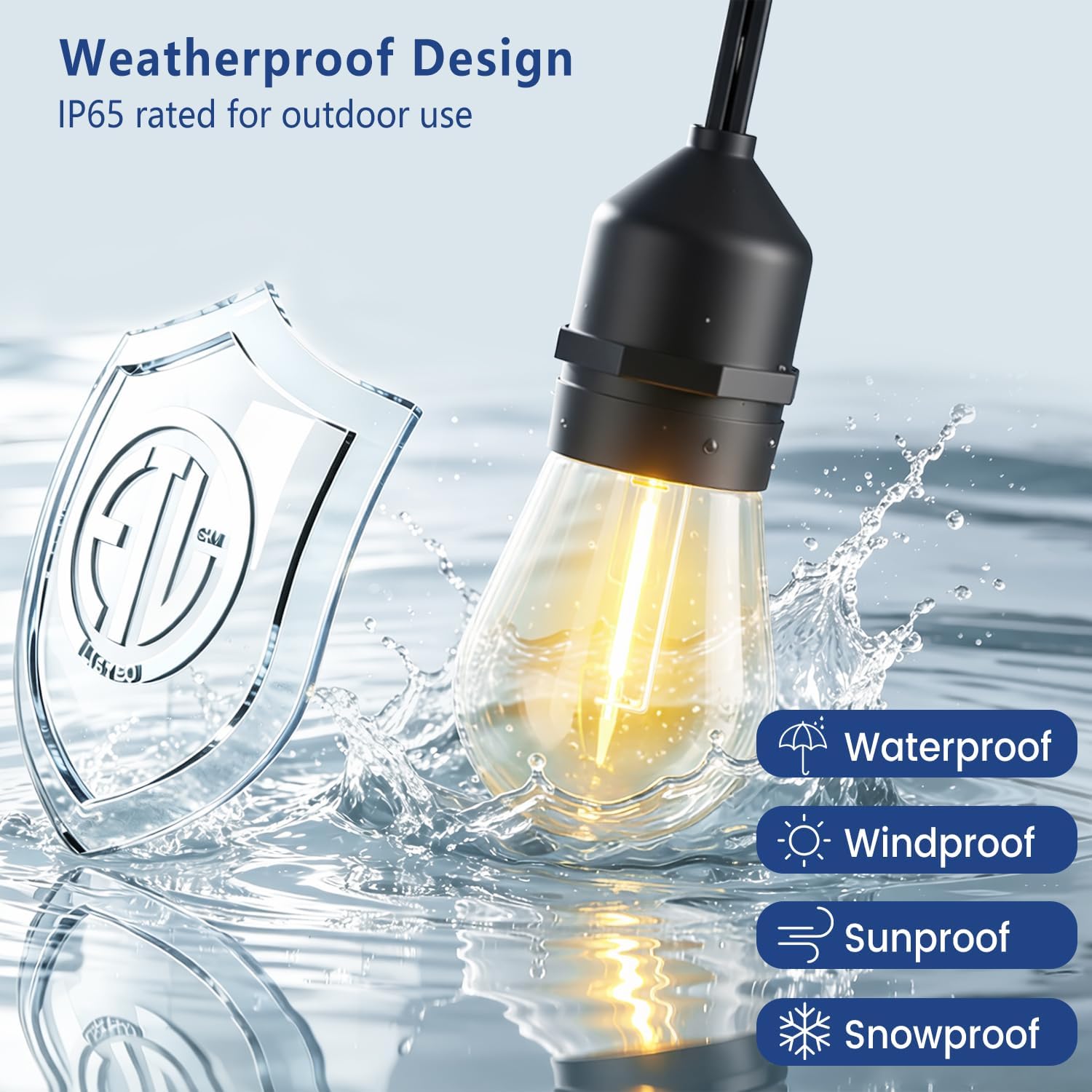 24FT String Lights for Outside, Remote & Waterproof, Connectable image 5