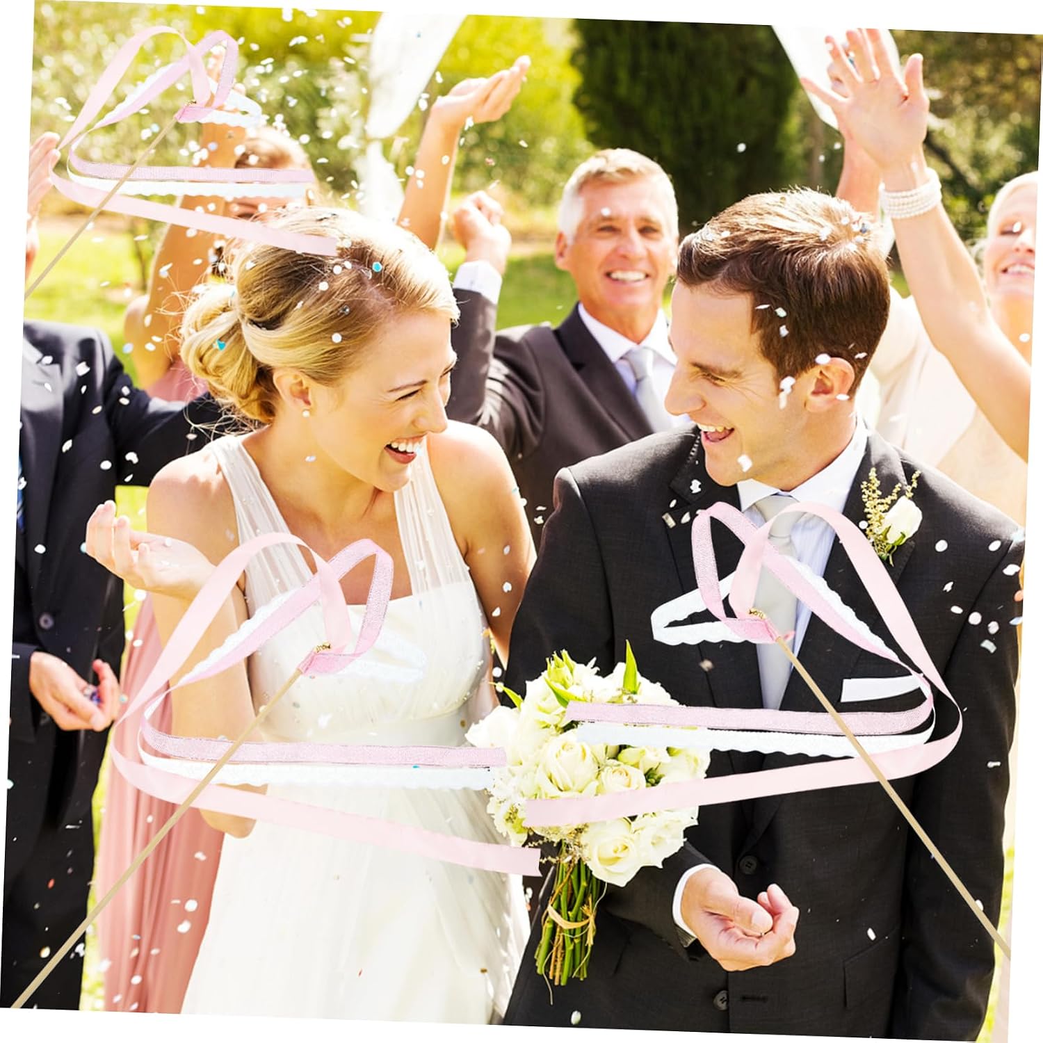 MAGICLULU Elegant Wedding Decoration Fairy Wands 30pcs Ribbon Sticks Streamers for Party Decorations